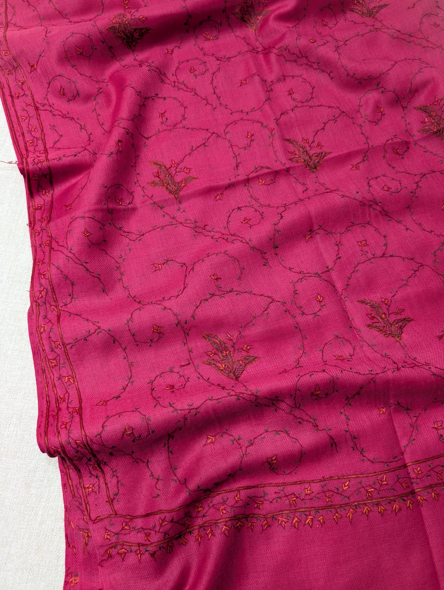 Pashmina Handmade Full Embroidered Souzni Shawl Beautiful New Design 2025 Collection Made in Kashmir