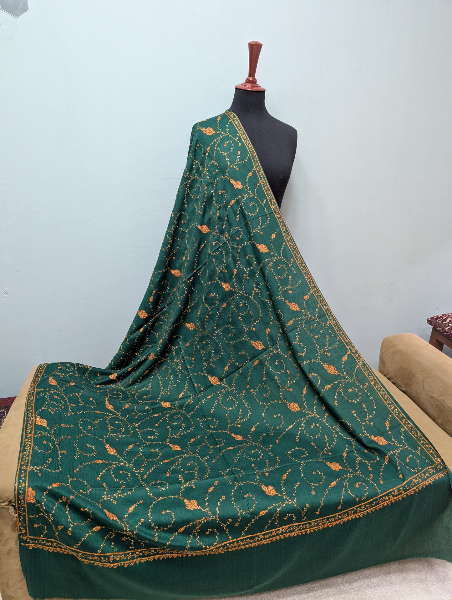 Pashmina Handmade Full Embroidered Souzni Shawl Beautiful New Design 2025 Collection Made in Kashmir