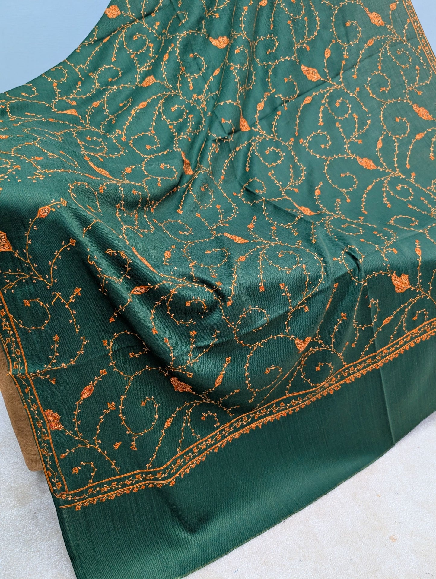 Pashmina Handmade Full Embroidered Souzni Shawl Beautiful New Design 2025 Collection Made in Kashmir