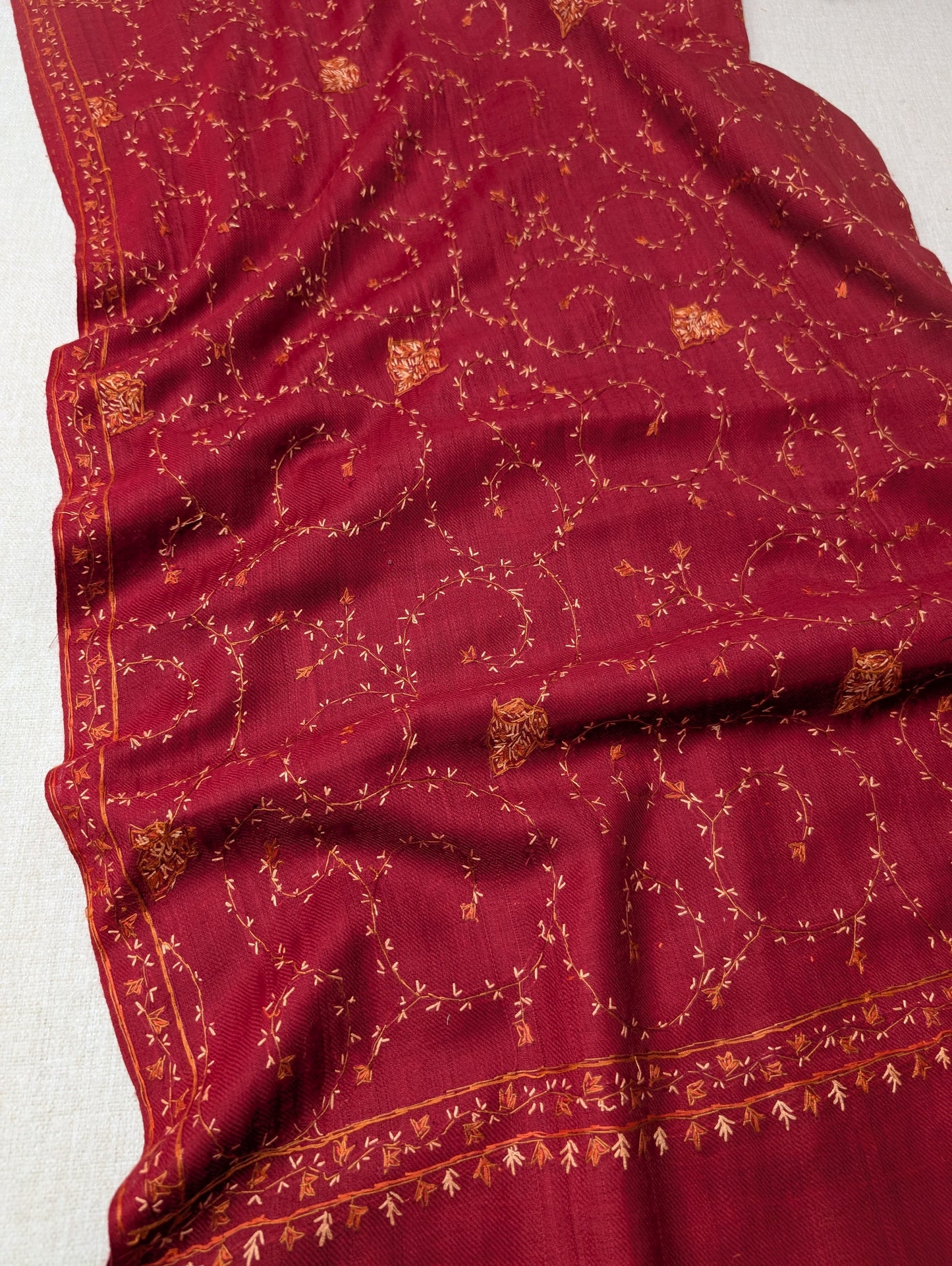 Pashmina Handmade Full Embroidered Souzni Shawl Beautiful New Design 2025 Collection Made in Kashmir