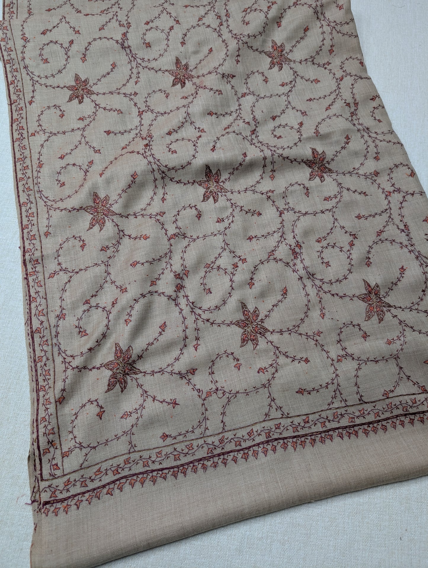 Pashmina Handmade Full Embroidered Souzni Shawl Beautiful New Design 2025 Collection Made in Kashmir
