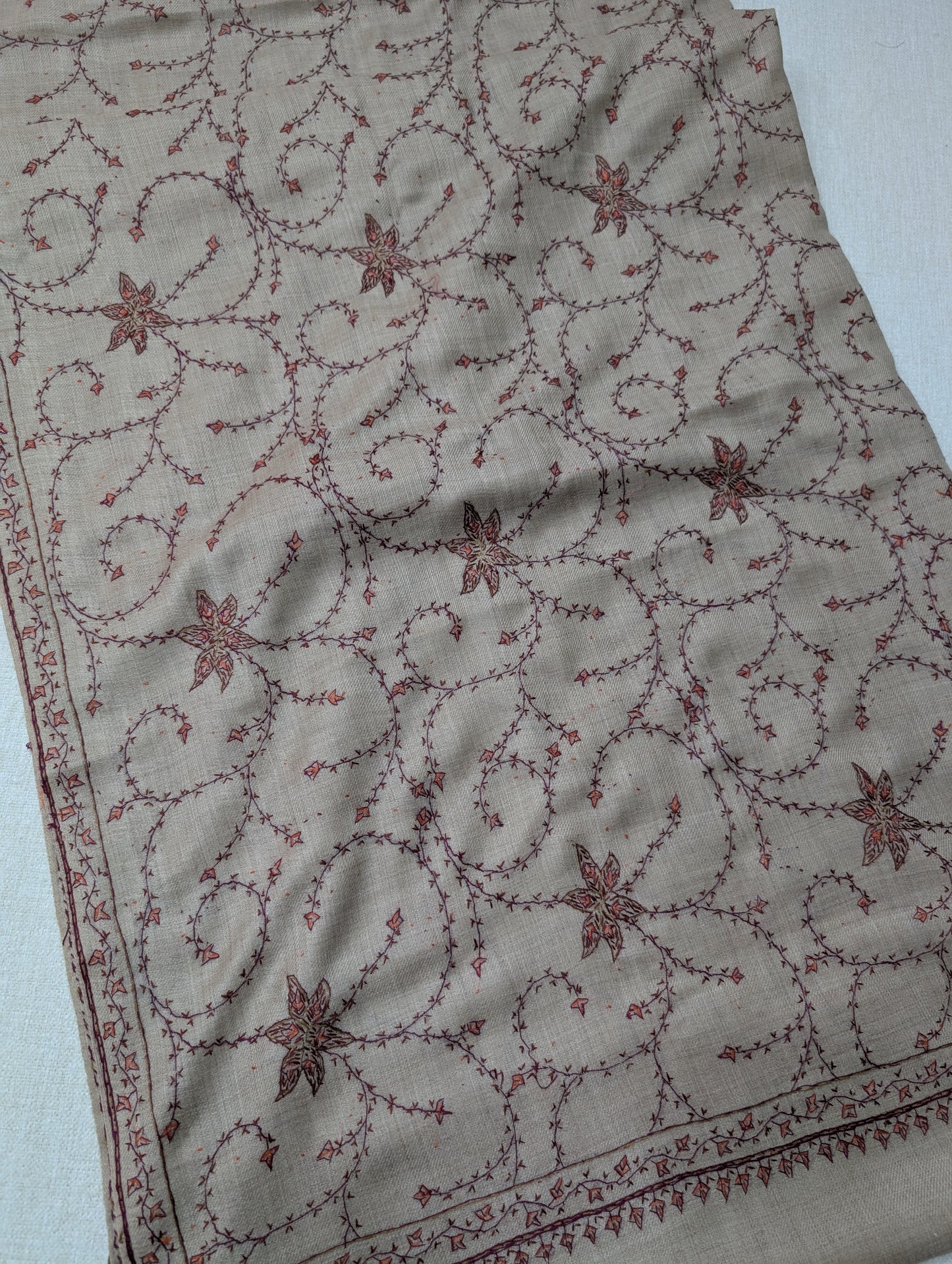 Pashmina Handmade Full Embroidered Souzni Shawl Beautiful New Design 2025 Collection Made in Kashmir