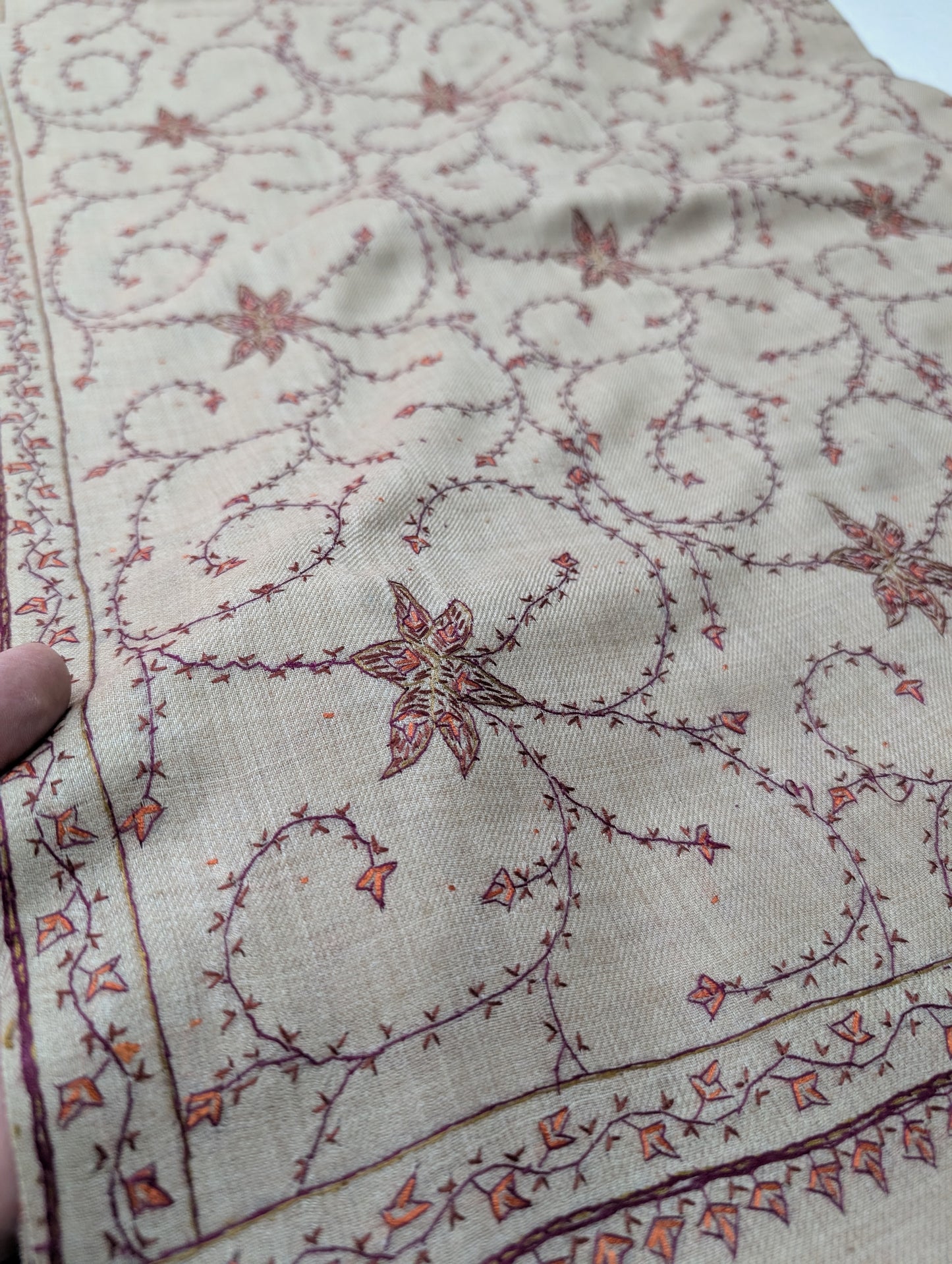 Pashmina Handmade Full Embroidered Souzni Shawl Beautiful New Design 2025 Collection Made in Kashmir