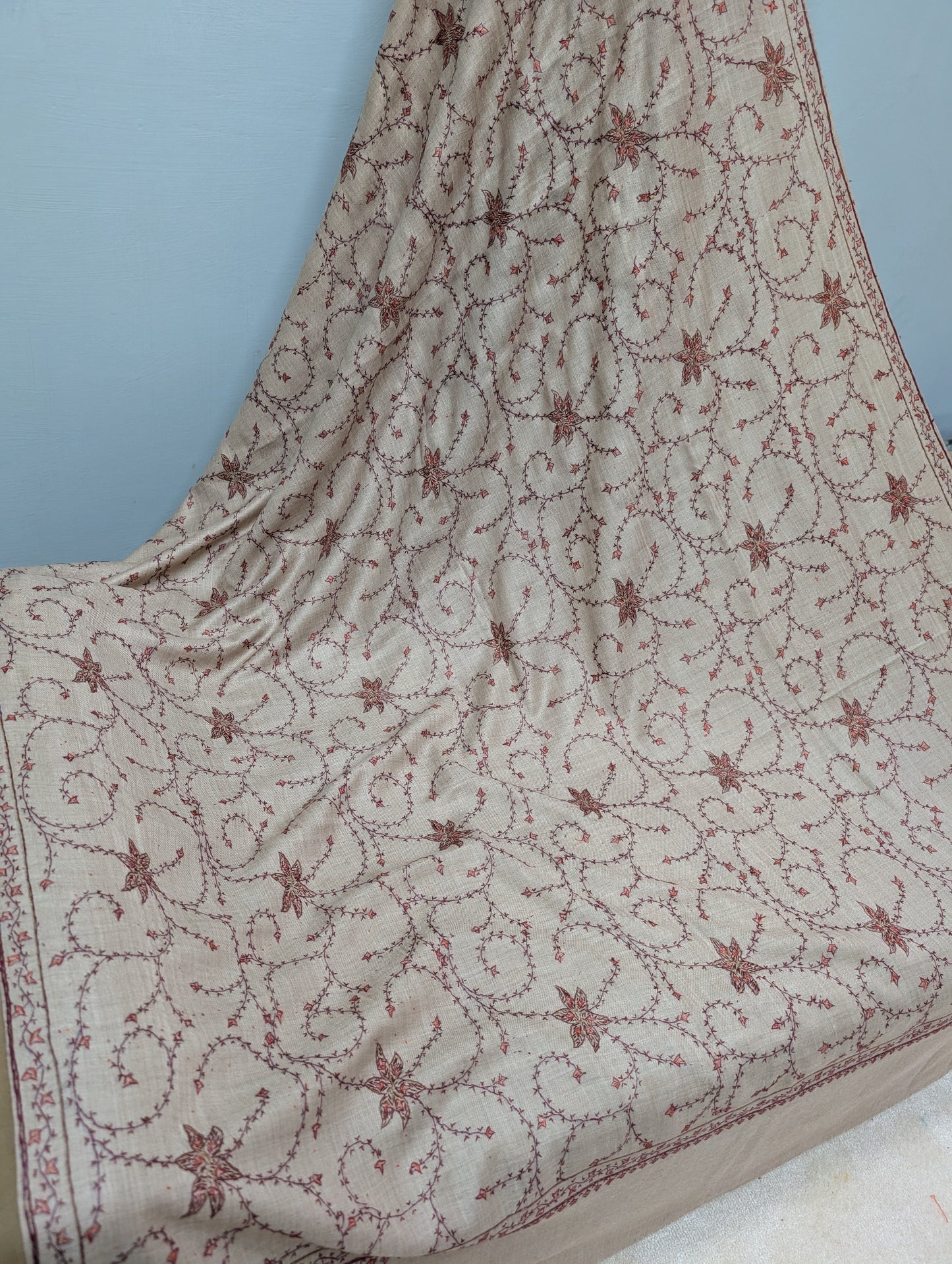 Pashmina Handmade Full Embroidered Souzni Shawl Beautiful New Design 2025 Collection Made in Kashmir