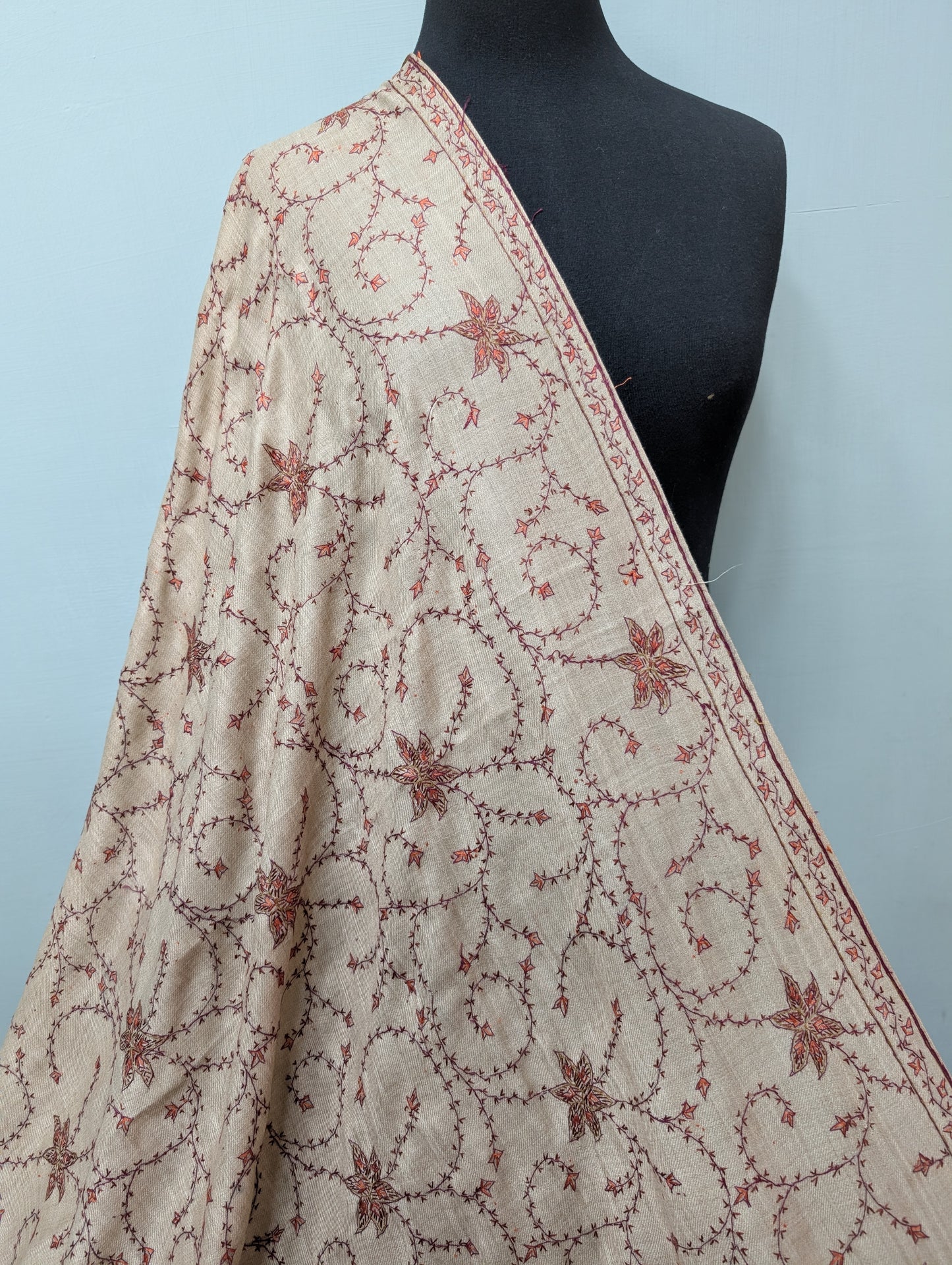 Pashmina Handmade Full Embroidered Souzni Shawl Beautiful New Design 2025 Collection Made in Kashmir
