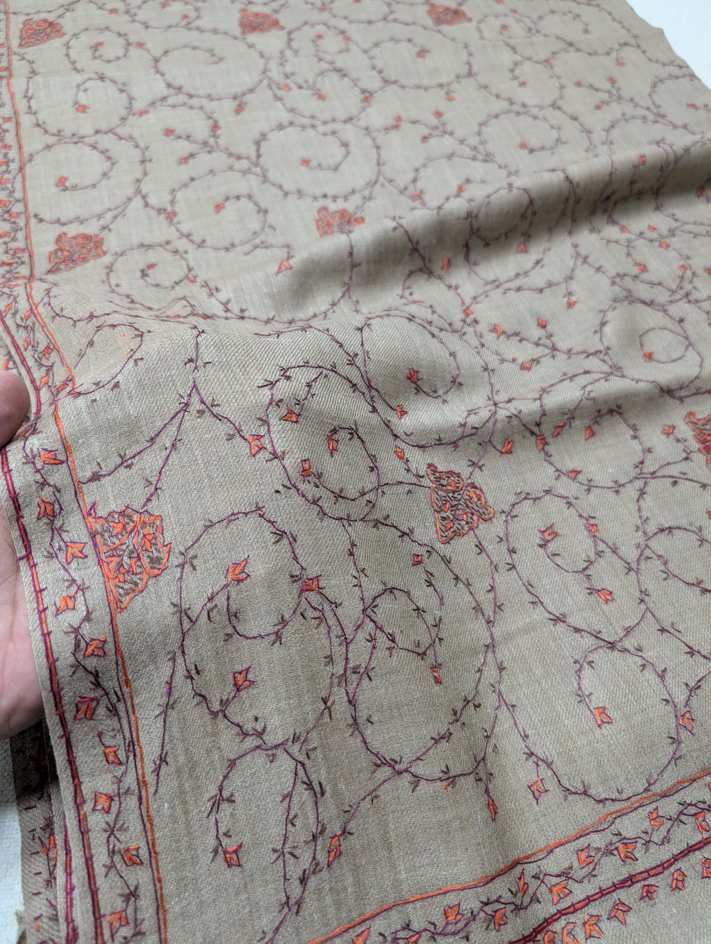 Pashmina Handmade Full Embroidered Souzni Shawl Beautiful New Design 2025 Collection Made in Kashmir
