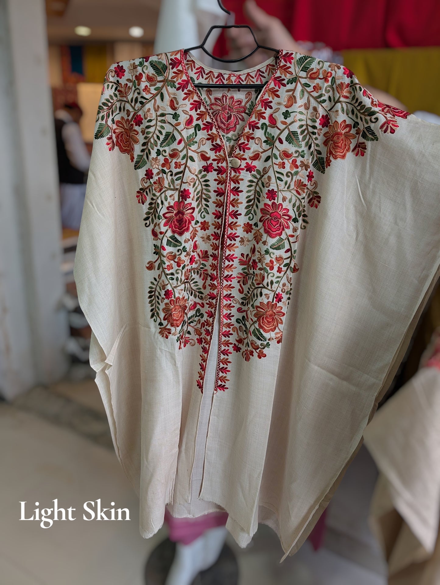 Cape Shawl | Pashmina Embroidered Cape Shawls Perfect for Gift | Light Skin