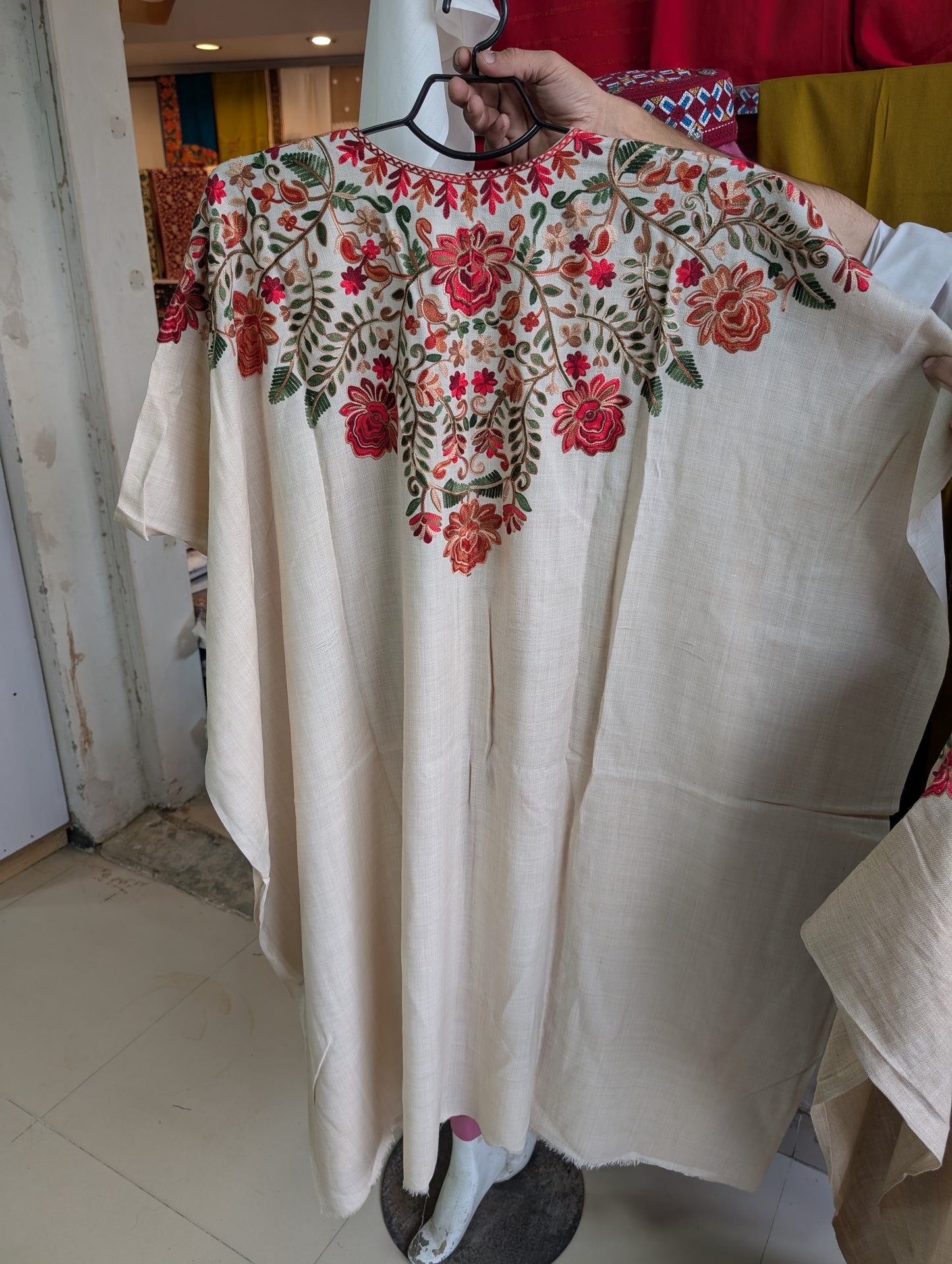 Cape Shawl | Pashmina Embroidered Cape Shawls Perfect for Gift | Light Skin