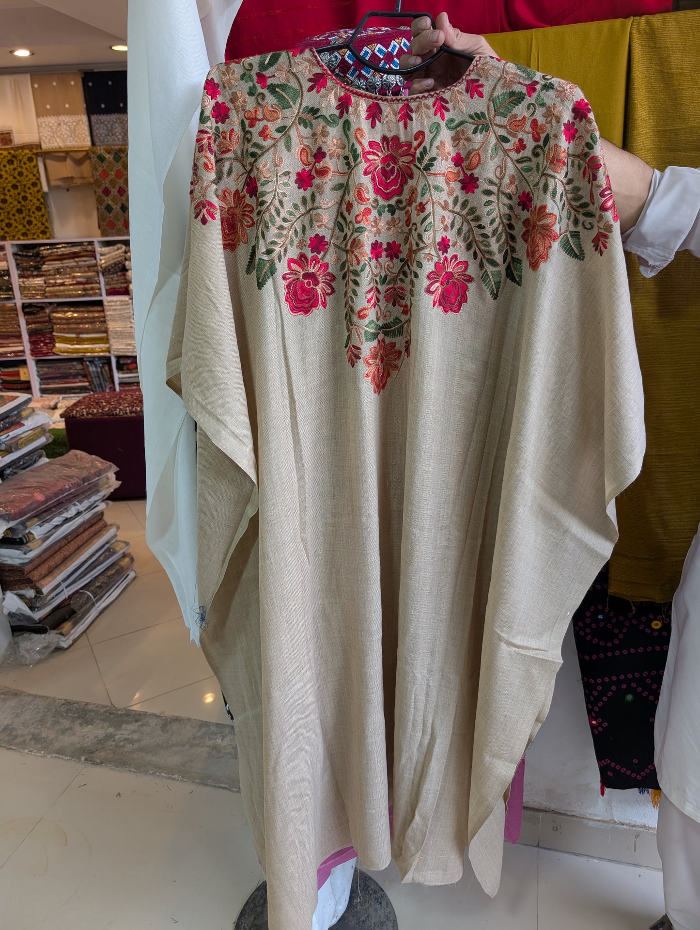 Cape Shawl | Pashmina Embroidered Cape Shawls Perfect for Gift | Dark Skin
