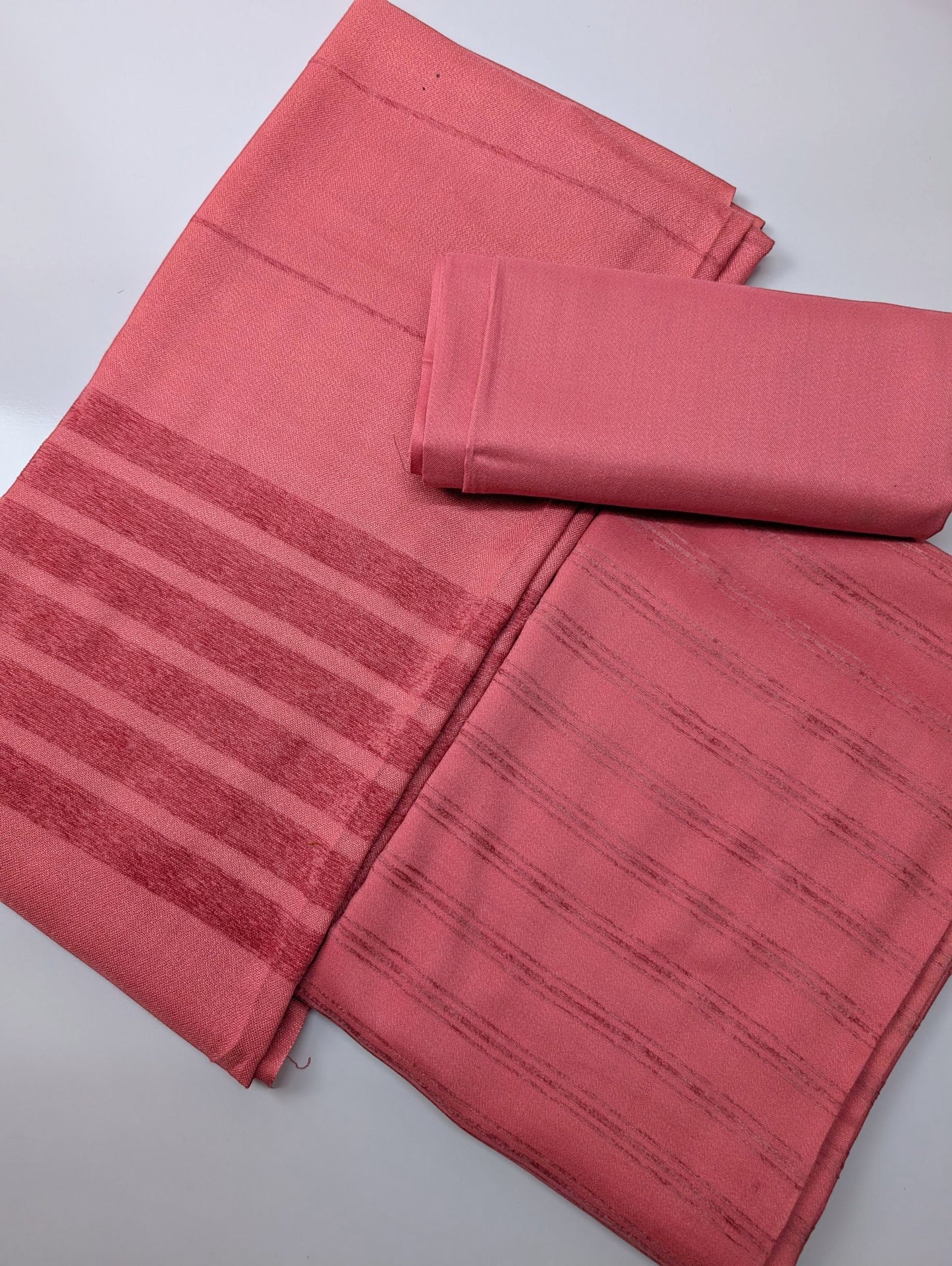 3 Piece Suit | Velvet Lining Marina Suit Allover With Shawl | New Arrival Beautiful Gift | Rose Pink