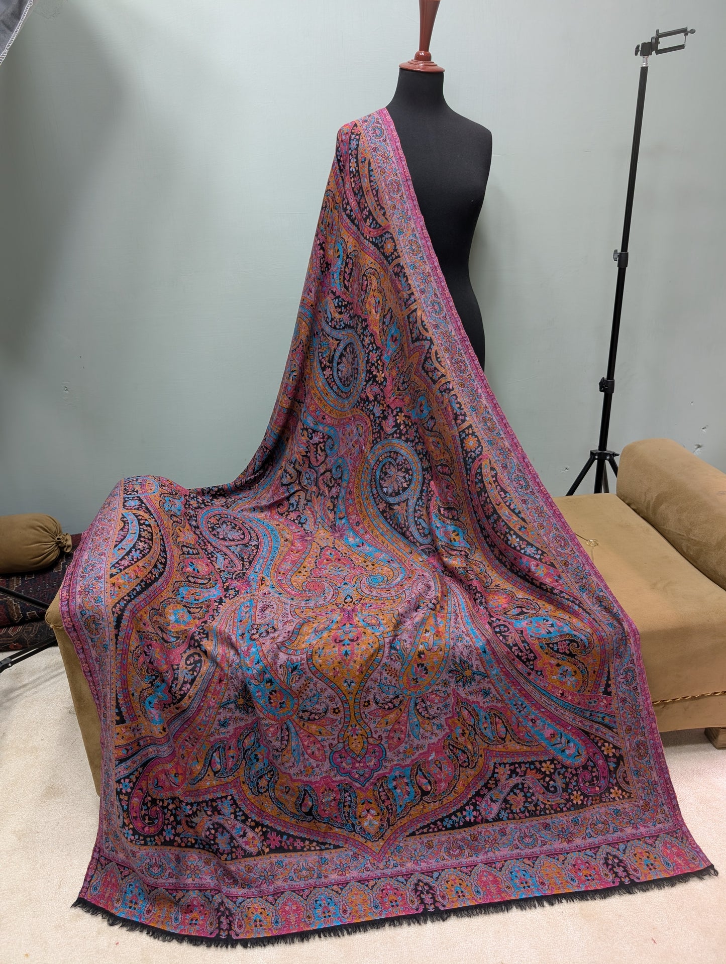 2 Piece Chiffon Aar Mukesh Suit Peach