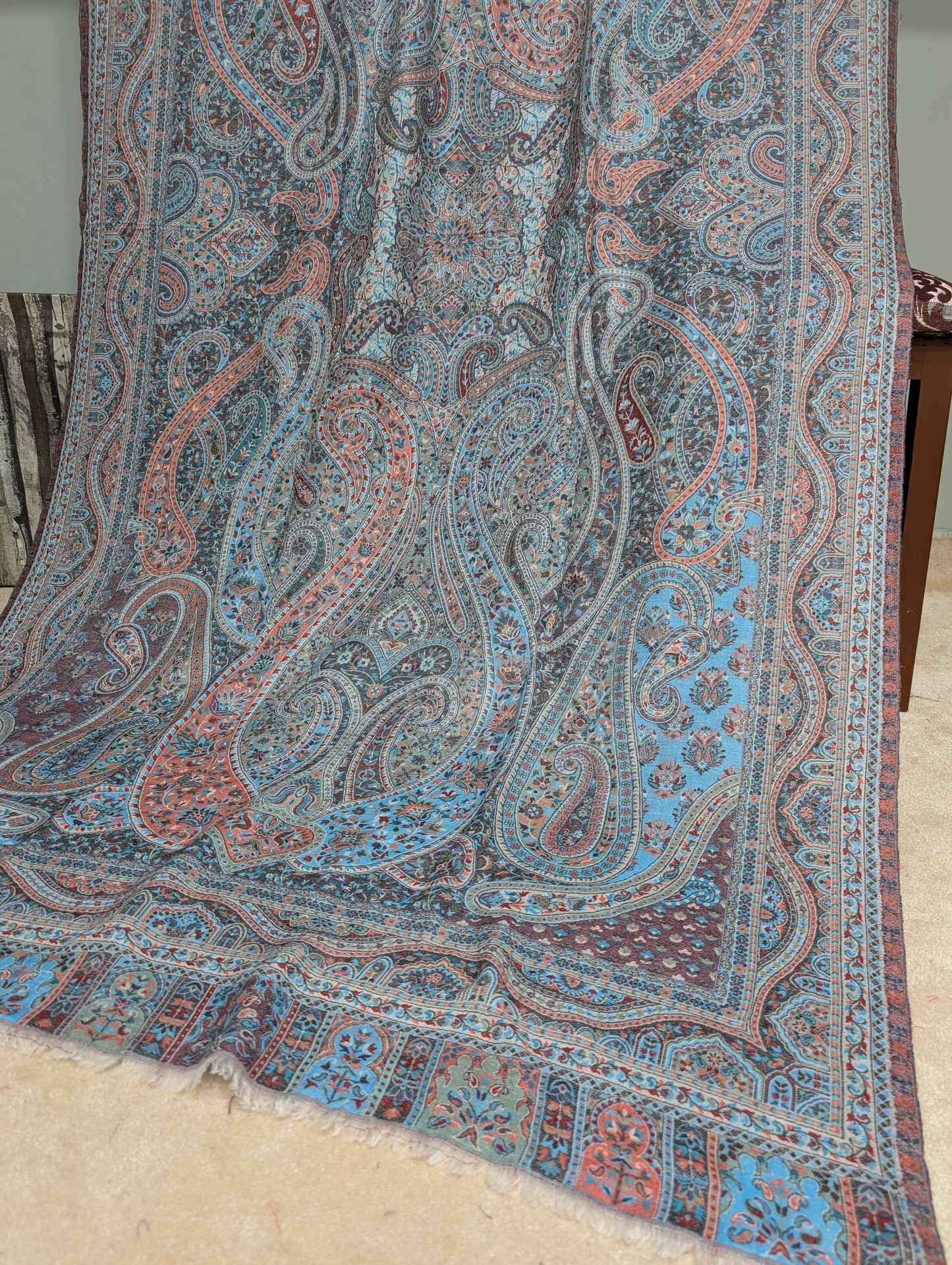 Kani Shawl Qalamkar Design Weaved Jamawar Toosh Shawl Made in Kashmir Full Size Shawl Perfect Gift