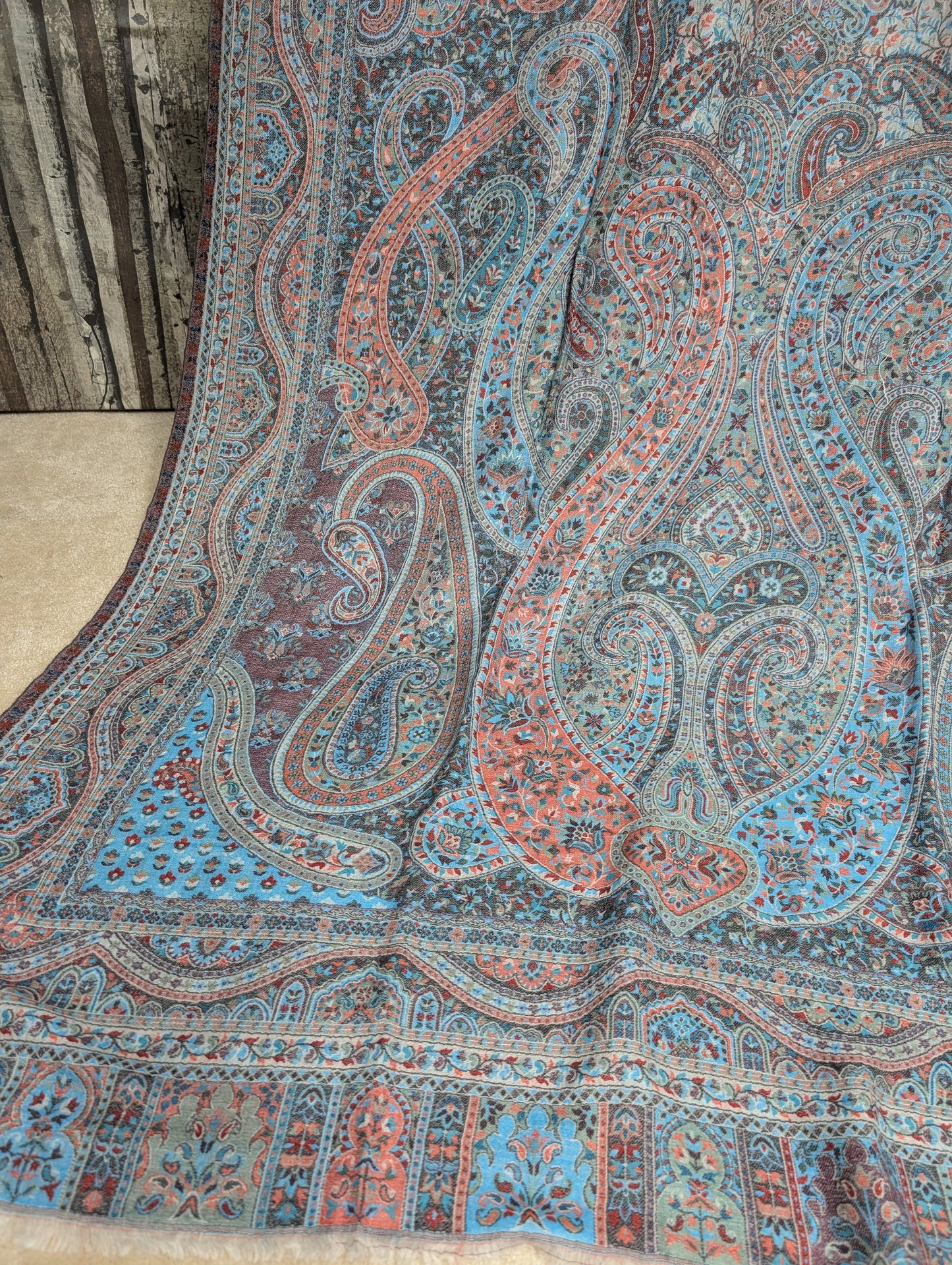 Kani Shawl Qalamkar Design Weaved Jamawar Toosh Shawl Made in Kashmir Full Size Shawl Perfect Gift
