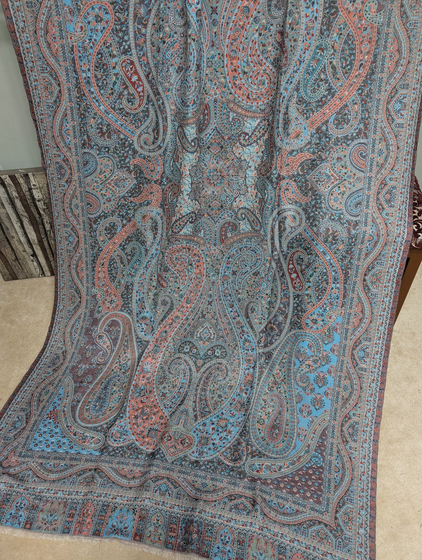 Kani Shawl Qalamkar Design Weaved Jamawar Toosh Shawl Made in Kashmir Full Size Shawl Perfect Gift