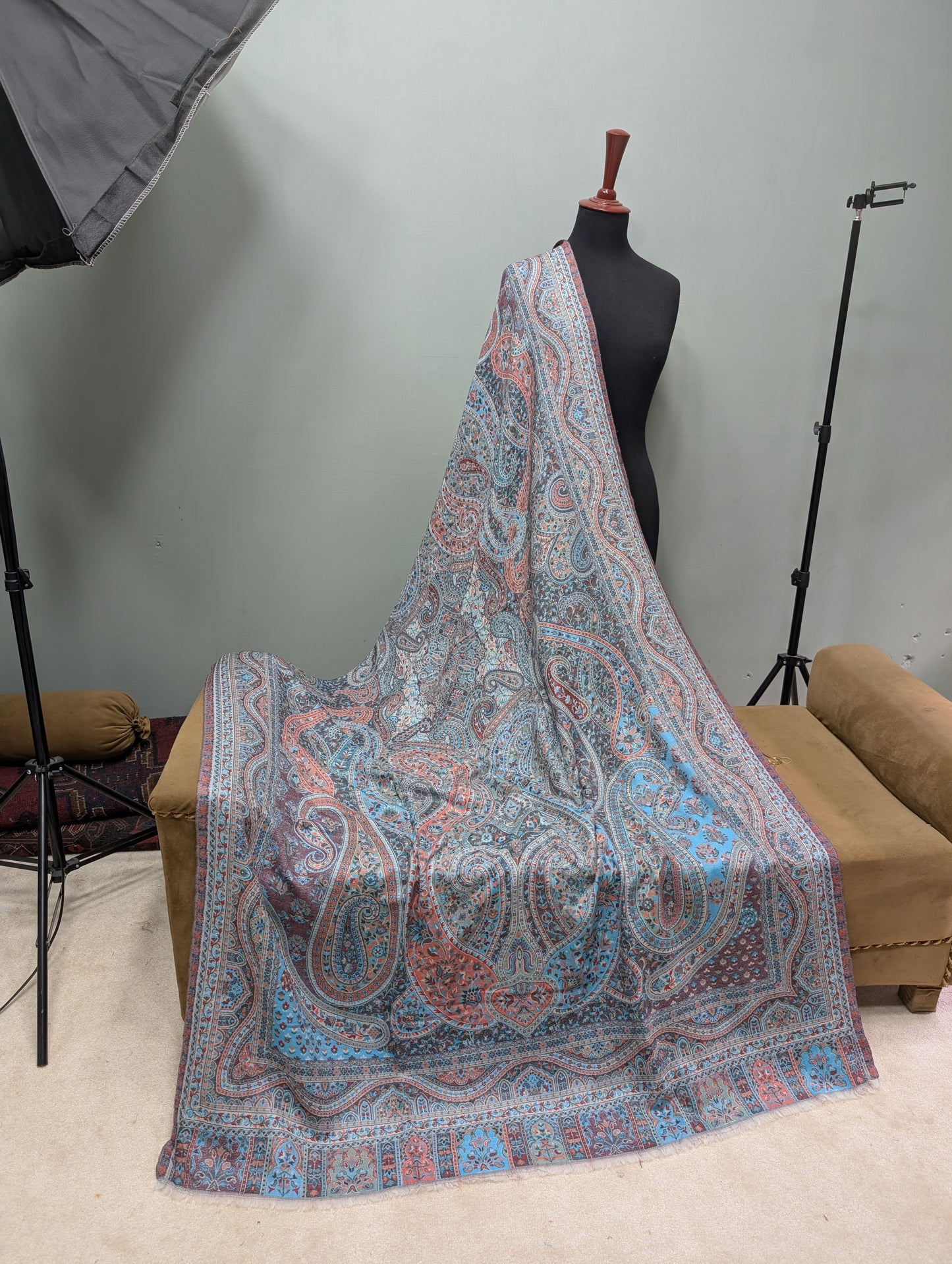 Kani Shawl Qalamkar Design Weaved Jamawar Toosh Shawl Made in Kashmir Full Size Shawl Perfect Gift