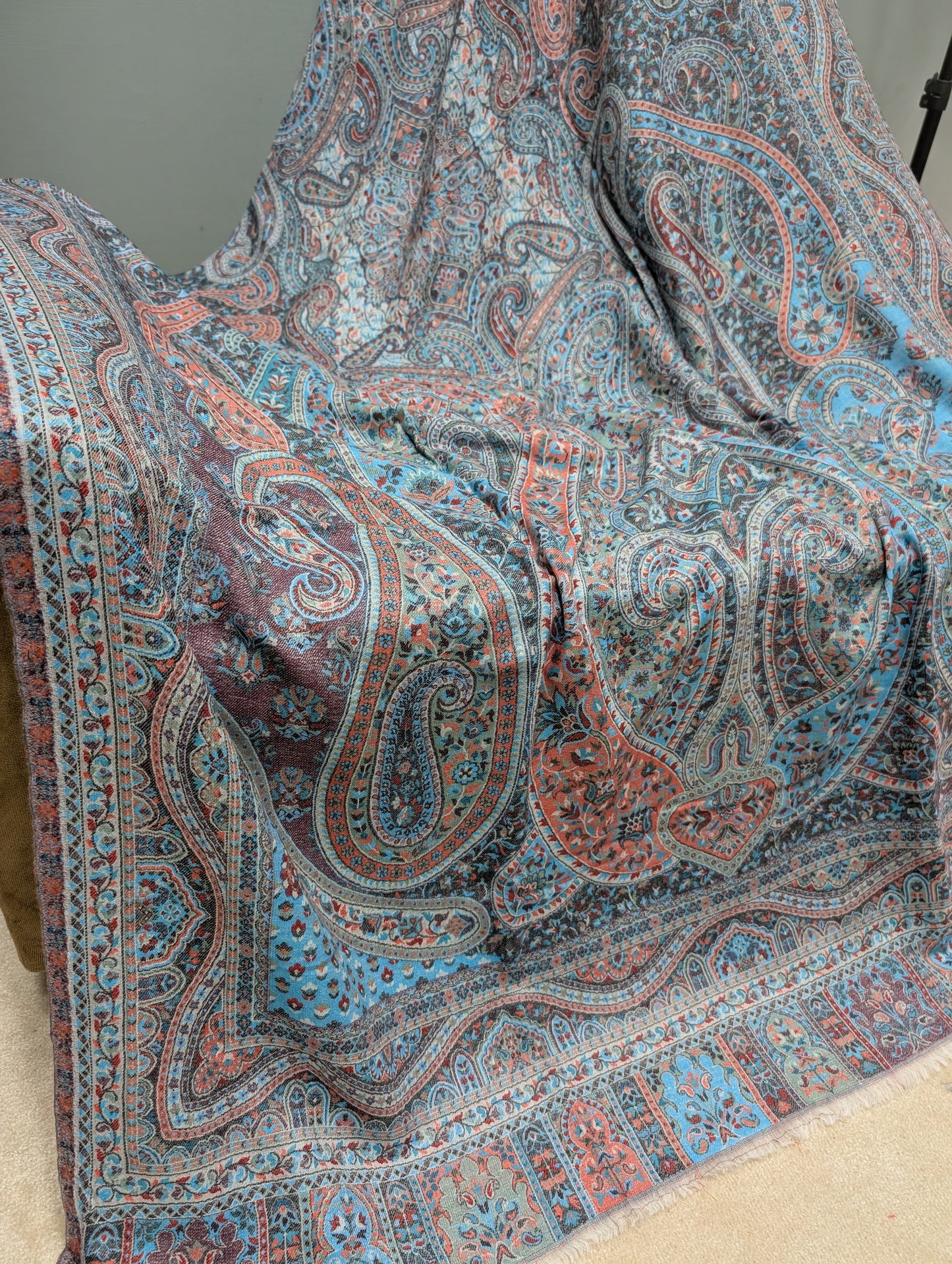 Kani Shawl Qalamkar Design Weaved Jamawar Toosh Shawl Made in Kashmir Full Size Shawl Perfect Gift