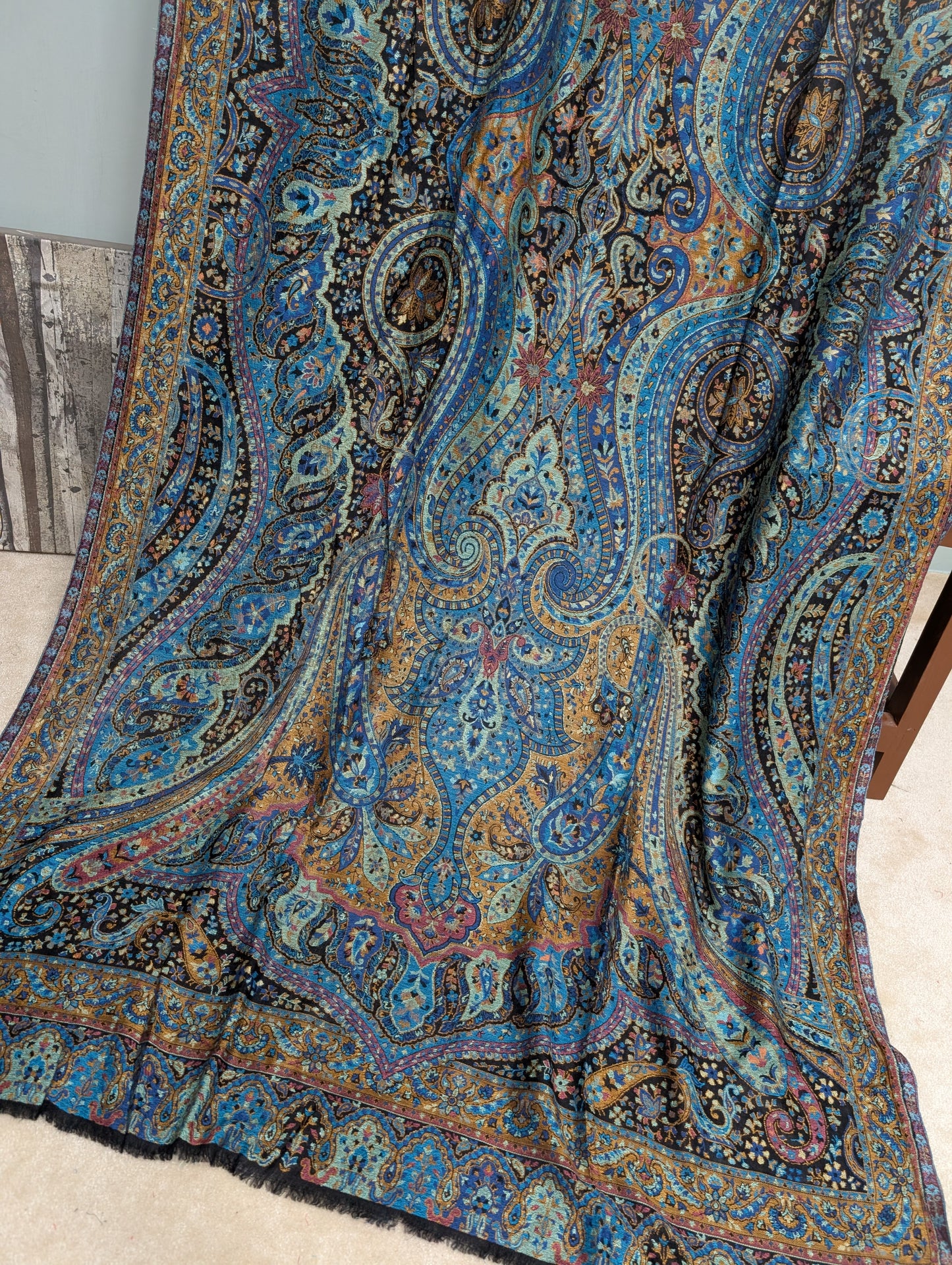 Kani Shawl Qalamkar Design Weaved Jamawar Toosh Shawl Made in Kashmir Full Size Shawl Perfect Gift
