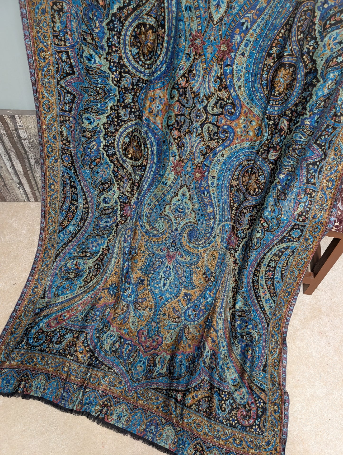 Kani Shawl Qalamkar Design Weaved Jamawar Toosh Shawl Made in Kashmir Full Size Shawl Perfect Gift