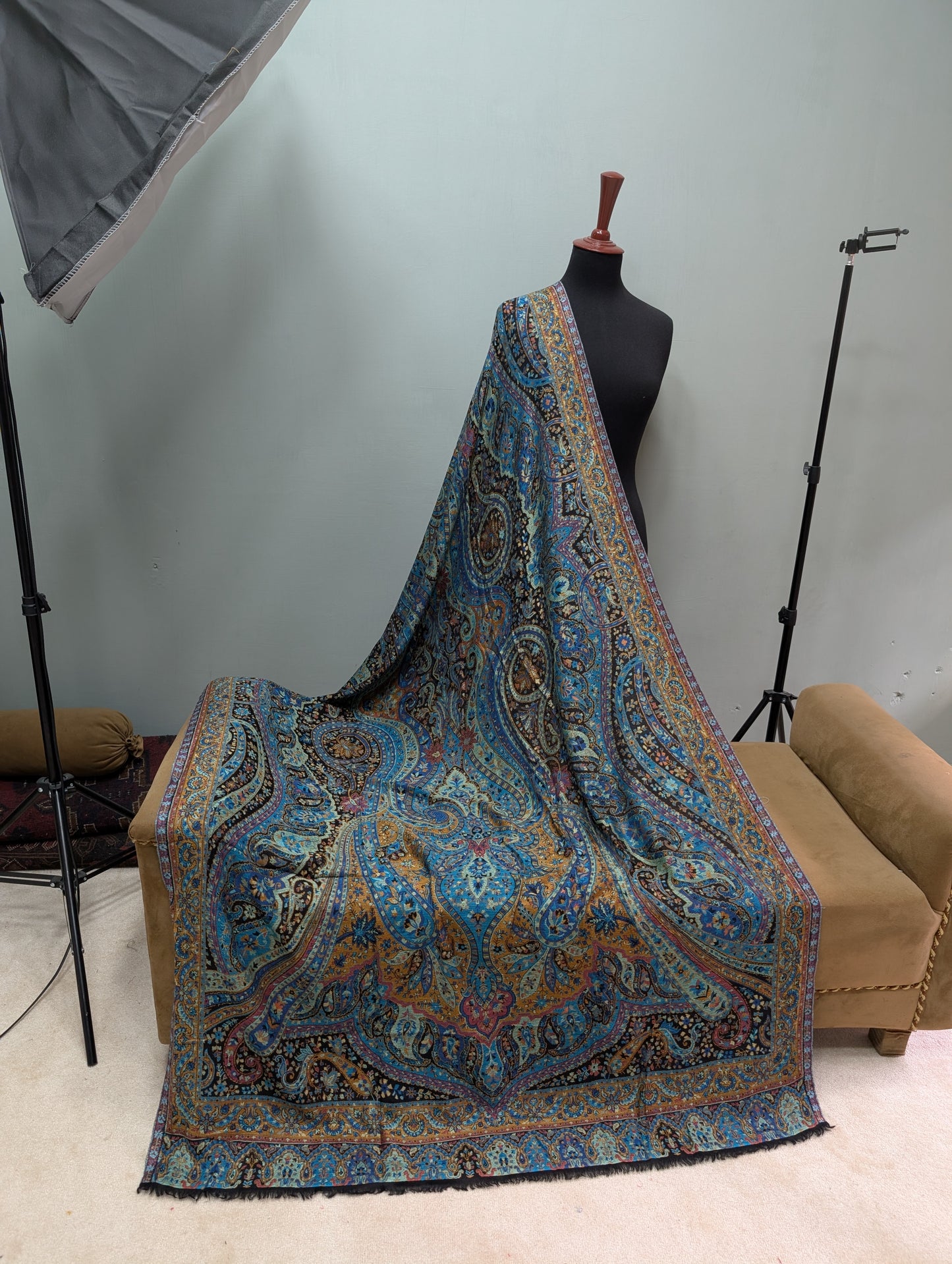 Kani Shawl Qalamkar Design Weaved Jamawar Toosh Shawl Made in Kashmir Full Size Shawl Perfect Gift