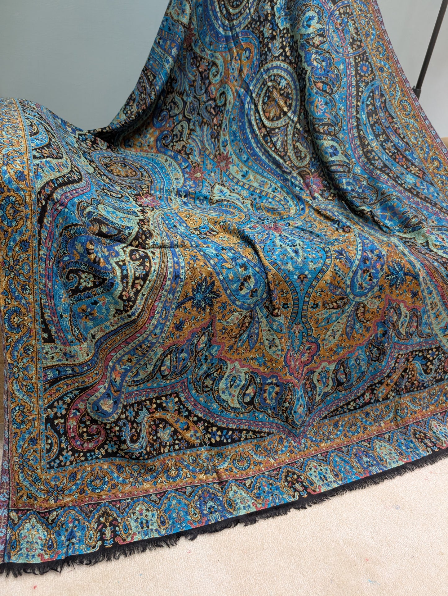 Kani Shawl Qalamkar Design Weaved Jamawar Toosh Shawl Made in Kashmir Full Size Shawl Perfect Gift