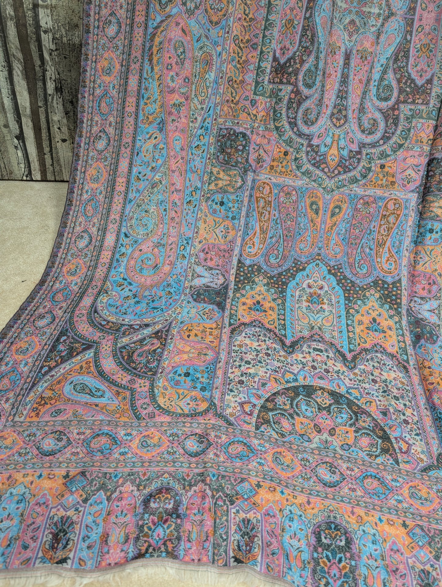 Kani Shawl Qalamkar Design Weaved Jamawar Toosh Shawl Made in Kashmir Full Size Shawl Perfect Gift