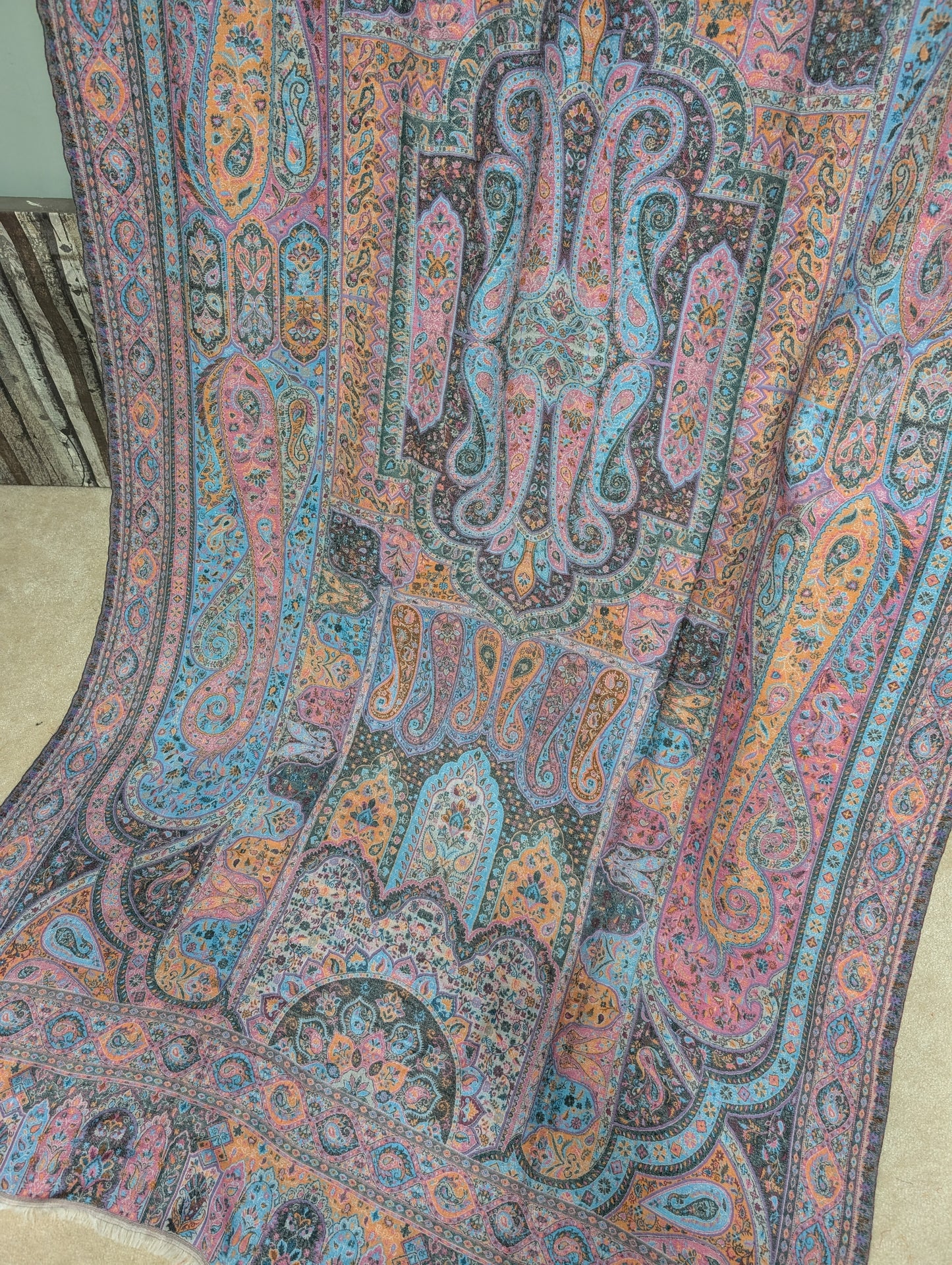 Kani Shawl Qalamkar Design Weaved Jamawar Toosh Shawl Made in Kashmir Full Size Shawl Perfect Gift