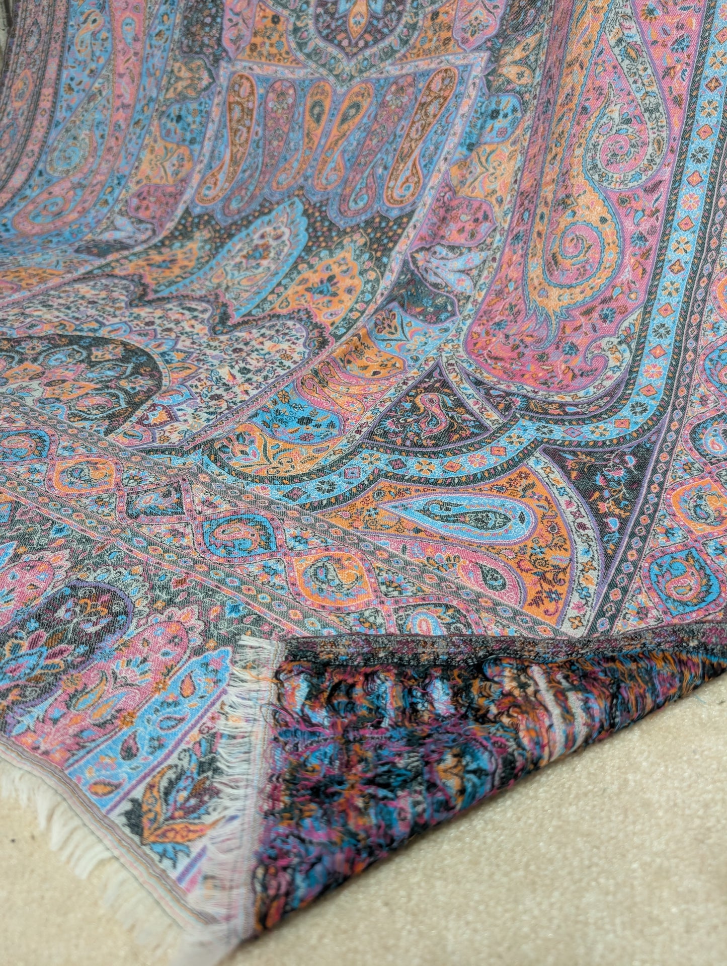 Kani Shawl Qalamkar Design Weaved Jamawar Toosh Shawl Made in Kashmir Full Size Shawl Perfect Gift