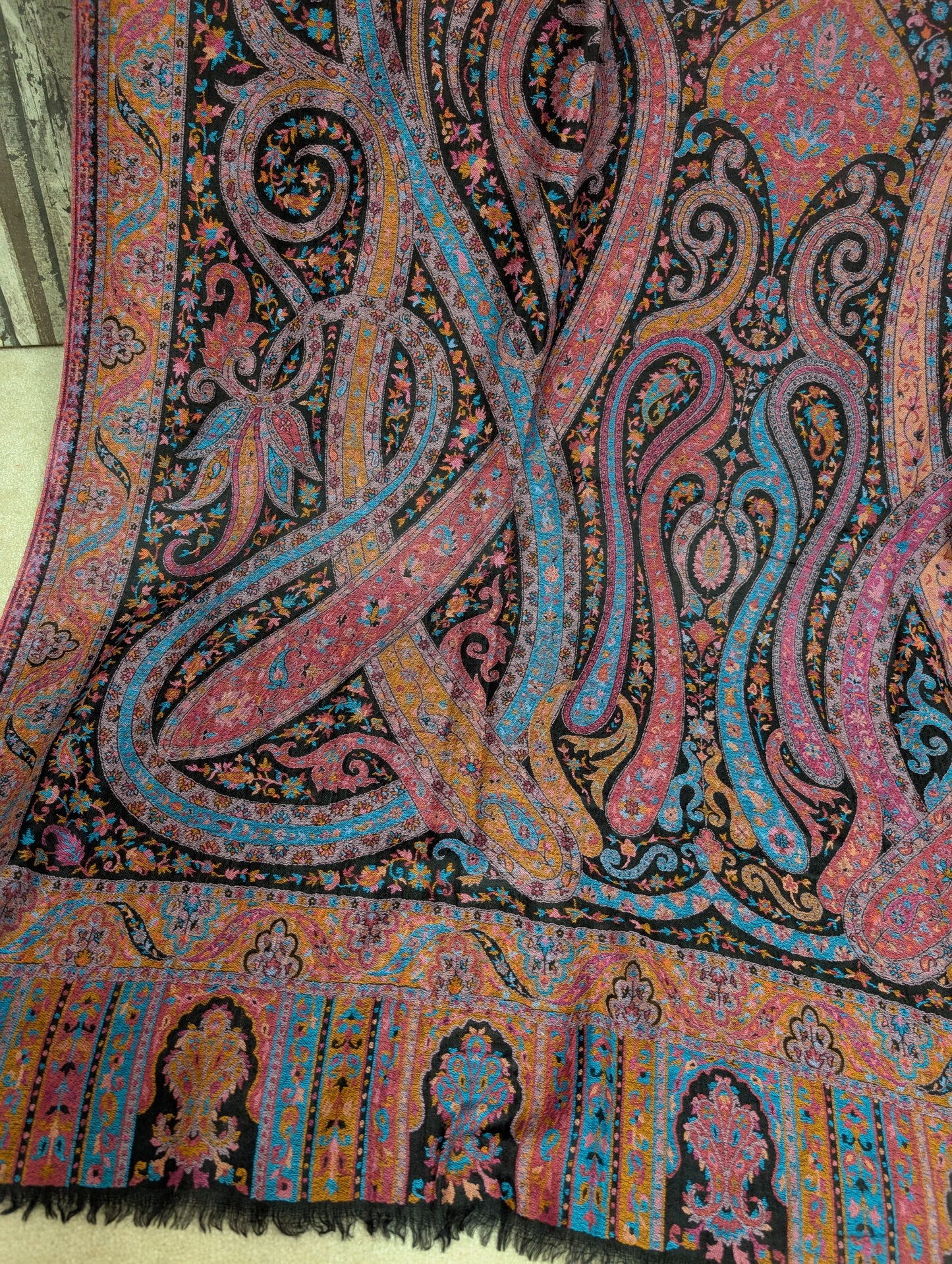 Kani Shawl Qalamkar Design Weaved Jamawar Toosh Shawl Made in Kashmir Full Size Shawl Perfect Gift