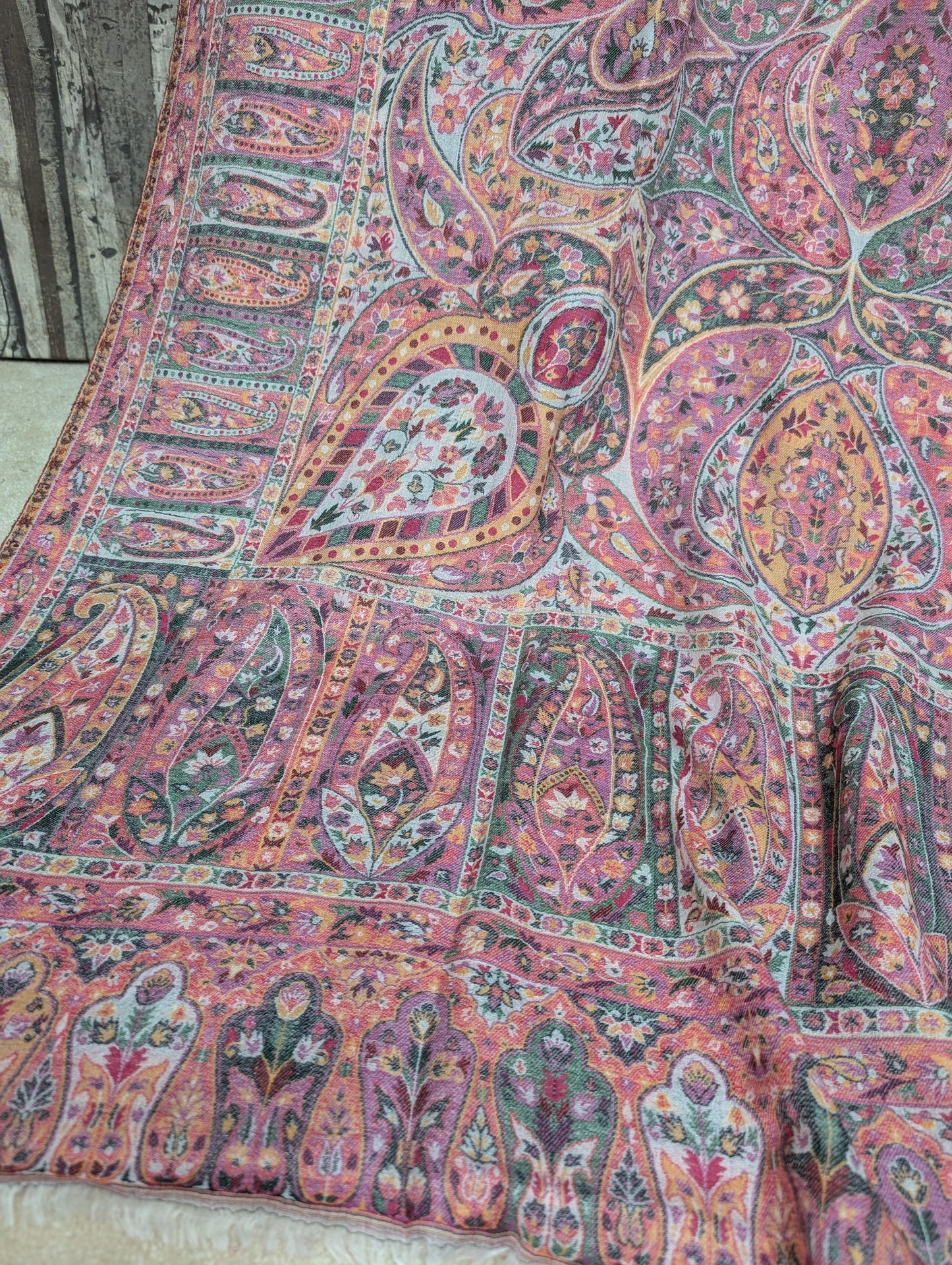 Kani Shawl Qalamkar Design Weaved Jamawar Toosh Shawl Made in Kashmir Full Size Shawl Perfect Gift