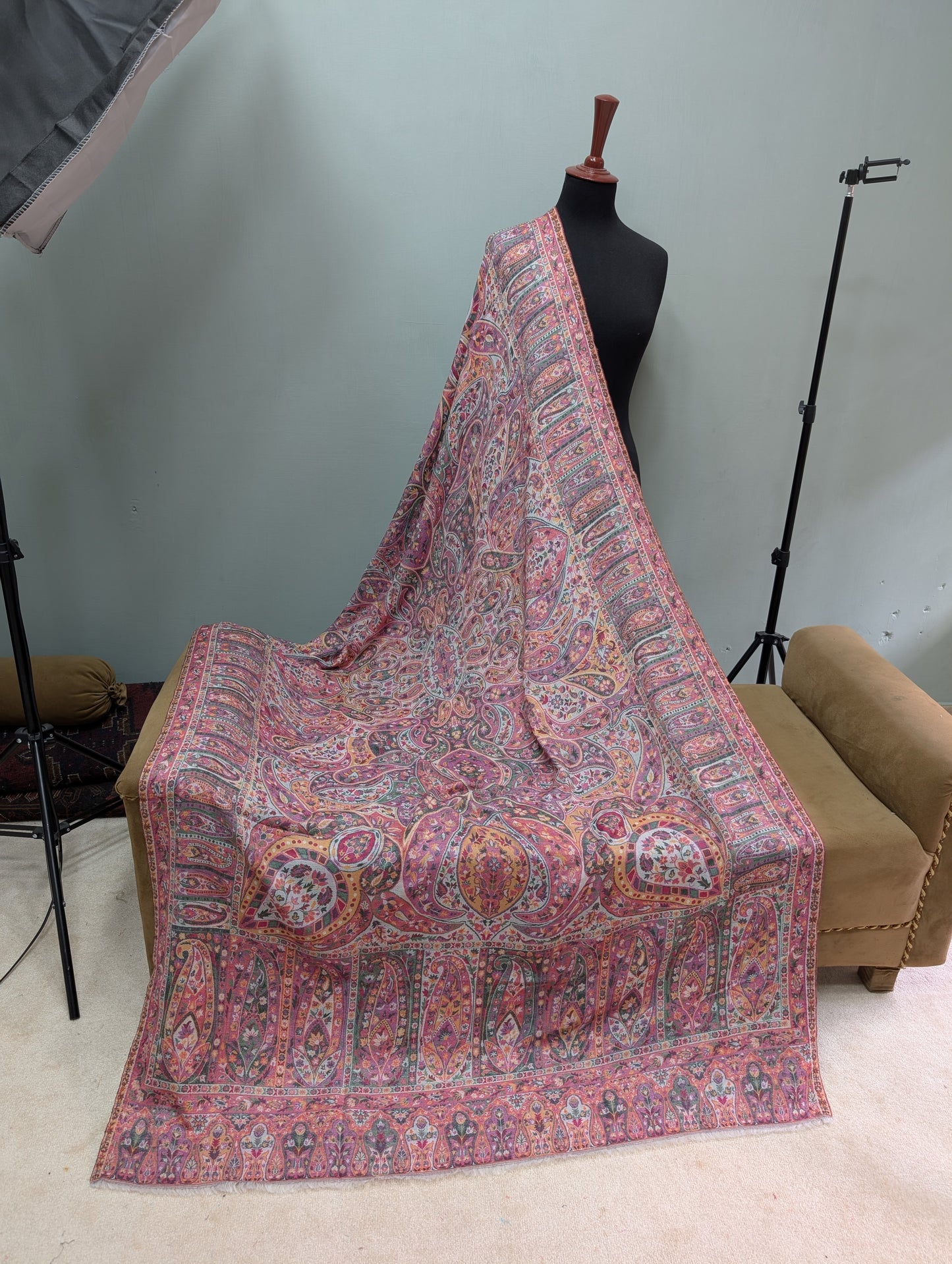 Kani Shawl Qalamkar Design Weaved Jamawar Toosh Shawl Made in Kashmir Full Size Shawl Perfect Gift