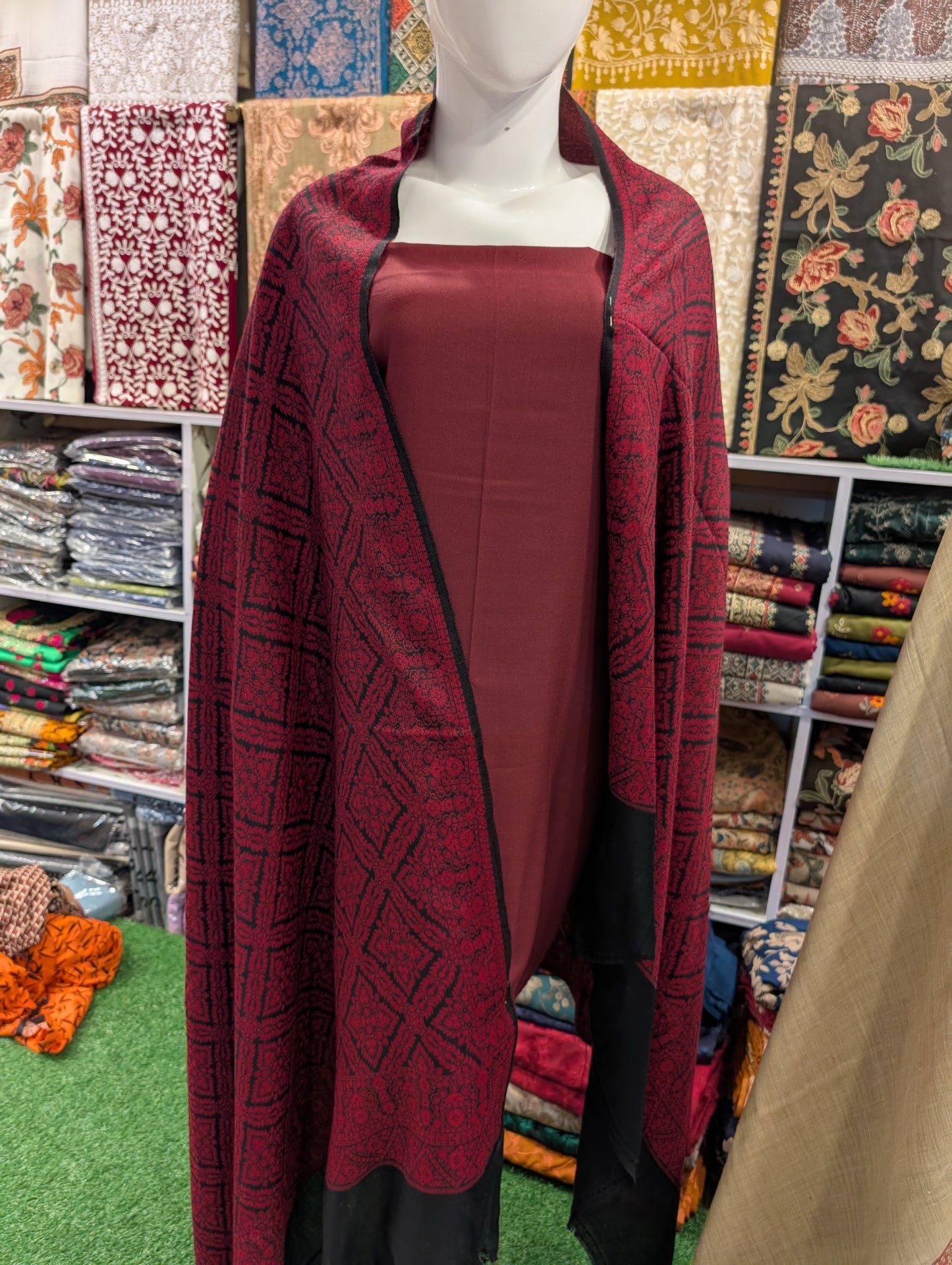 2 Piece Chiffon Embroidered Suit