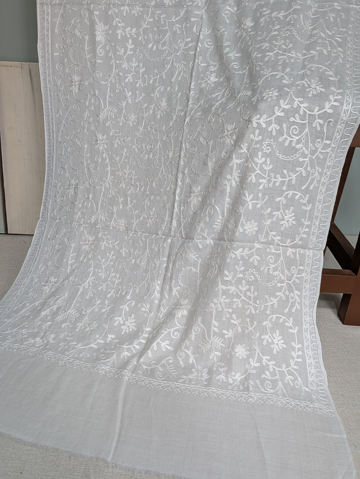 Pashmina Stole Full Embroidery Kashmiri Work in Sale Price perfect Gift 80x28 inches