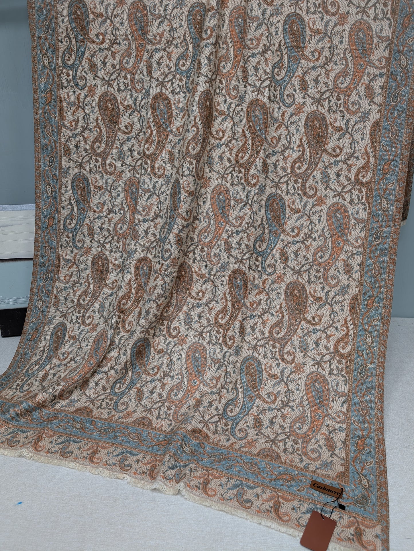 Kani Shawl | Sky Cashmere Pure Wool Shawl Perfect Soft Material for Winter | Light Skin