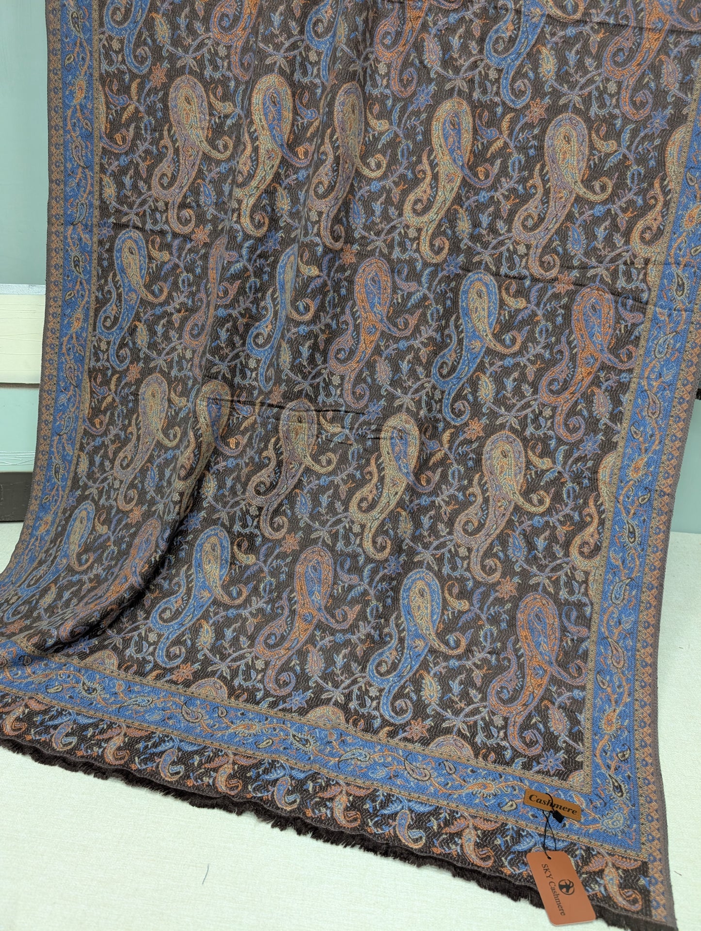 Kani Shawl | Sky Cashmere Pure Wool Shawl Perfect Soft Material for Winter | Brown