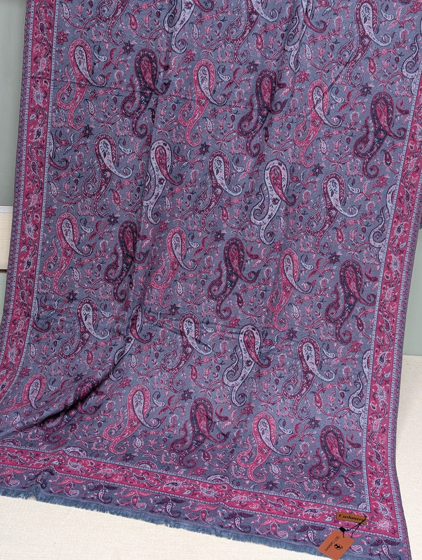 Kani Shawl | Sky Cashmere Pure Wool Shawl Perfect Soft Material for Winter | Light Purple