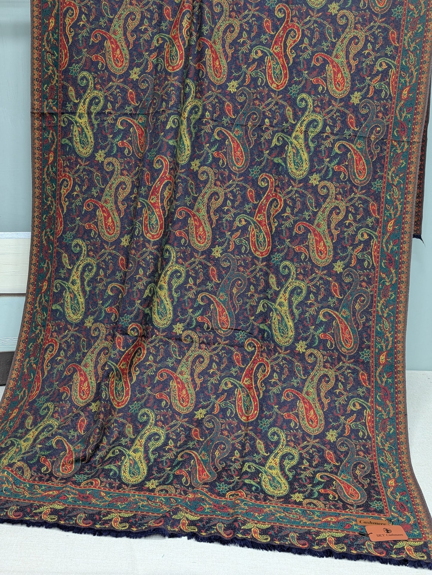 Kani Shawl | Sky Cashmere Pure Wool Shawl Perfect Soft Material for Winter | Blue