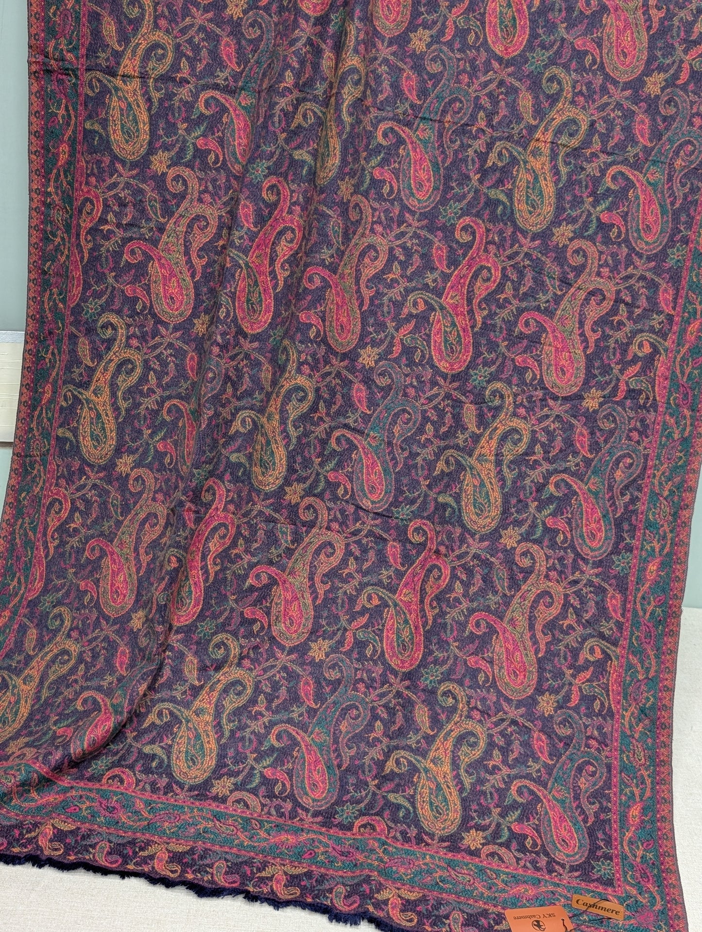 Kani Shawl | Sky Cashmere Pure Wool Shawl Perfect Soft Material for Winter |Dark Purple