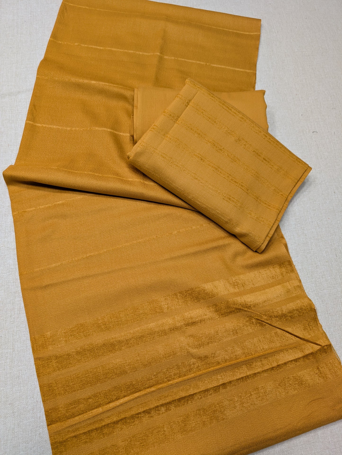 3 Piece Suit | Velvet Lining 3 Lines Marina Suit Allover With Shawl | New Arrival Beautiful Gift | Mustard