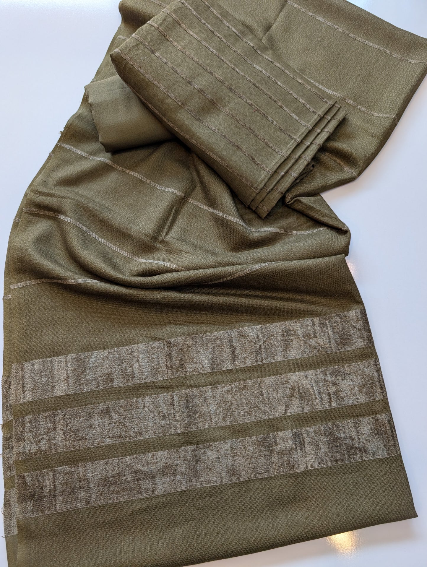 3 Piece Suit | Velvet Lining Marina Suit Allover With Shawl | New Arrival Beautiful Gift | Dark Mehndi