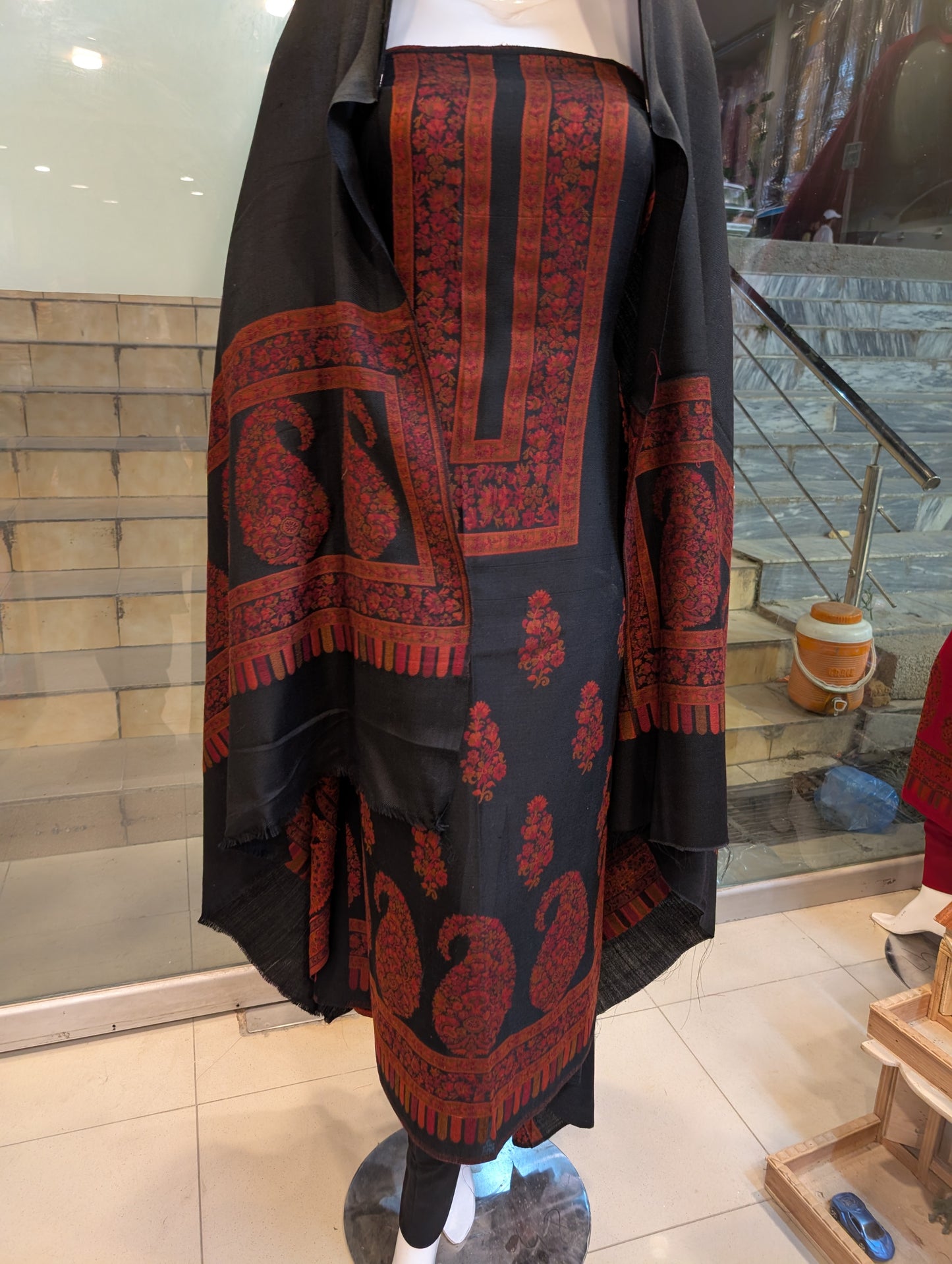 Special Kani 3 Piece Unstitched Suit | Black