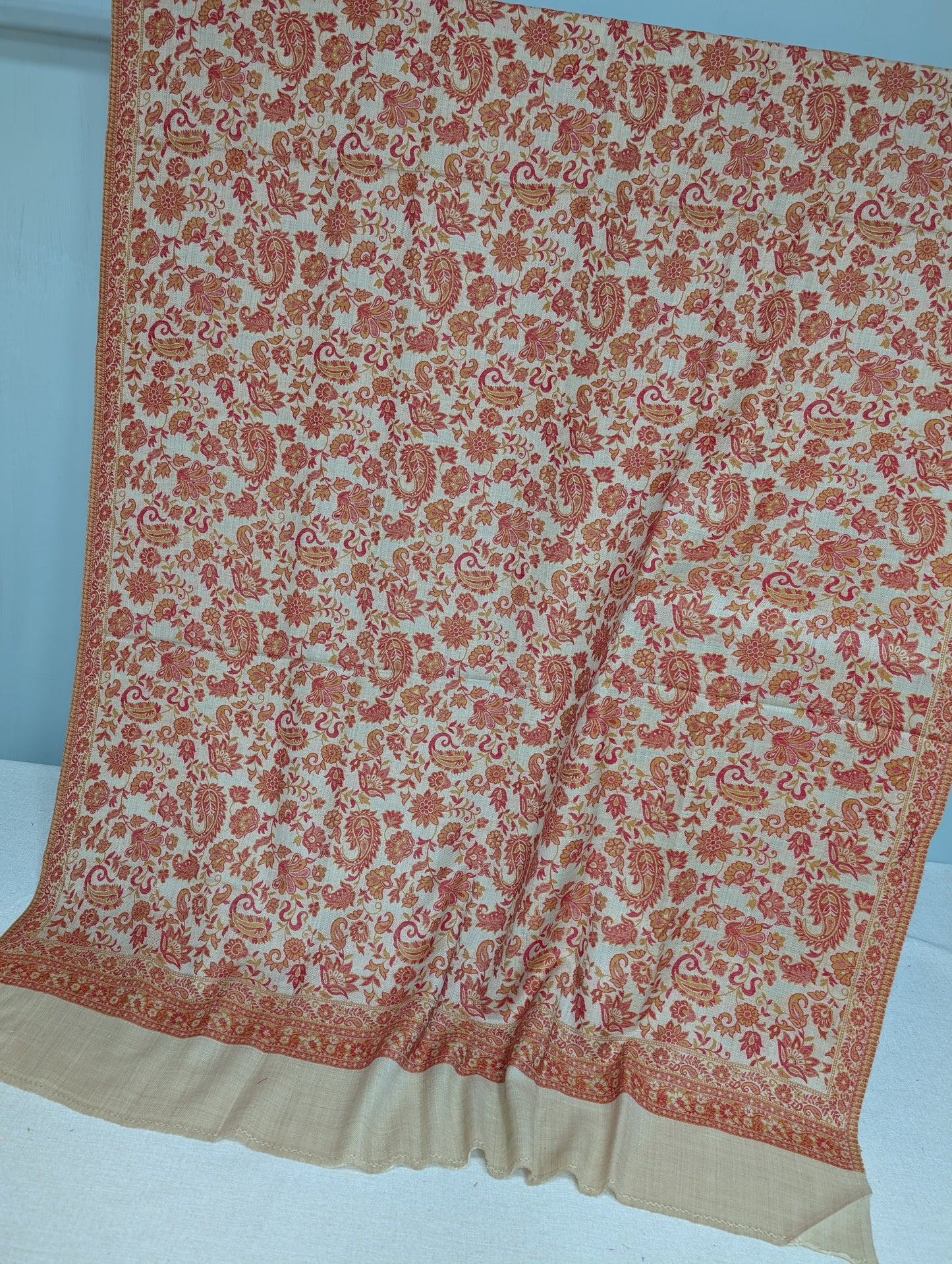 Pashmina Wool Kani Shawl in Full Size Multi Color