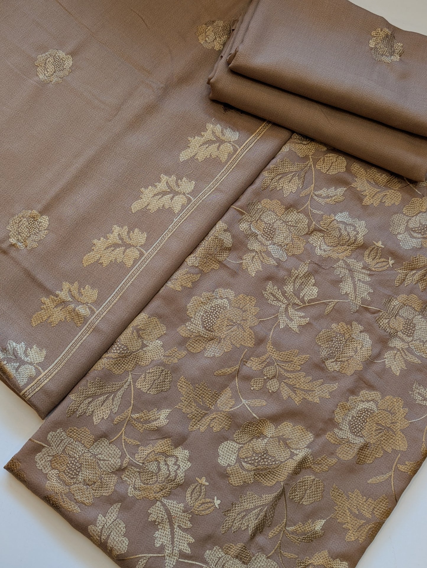 Marina 3 Piece Embroidered Suit Same Embroidery Marina Shawl | Dark Skin