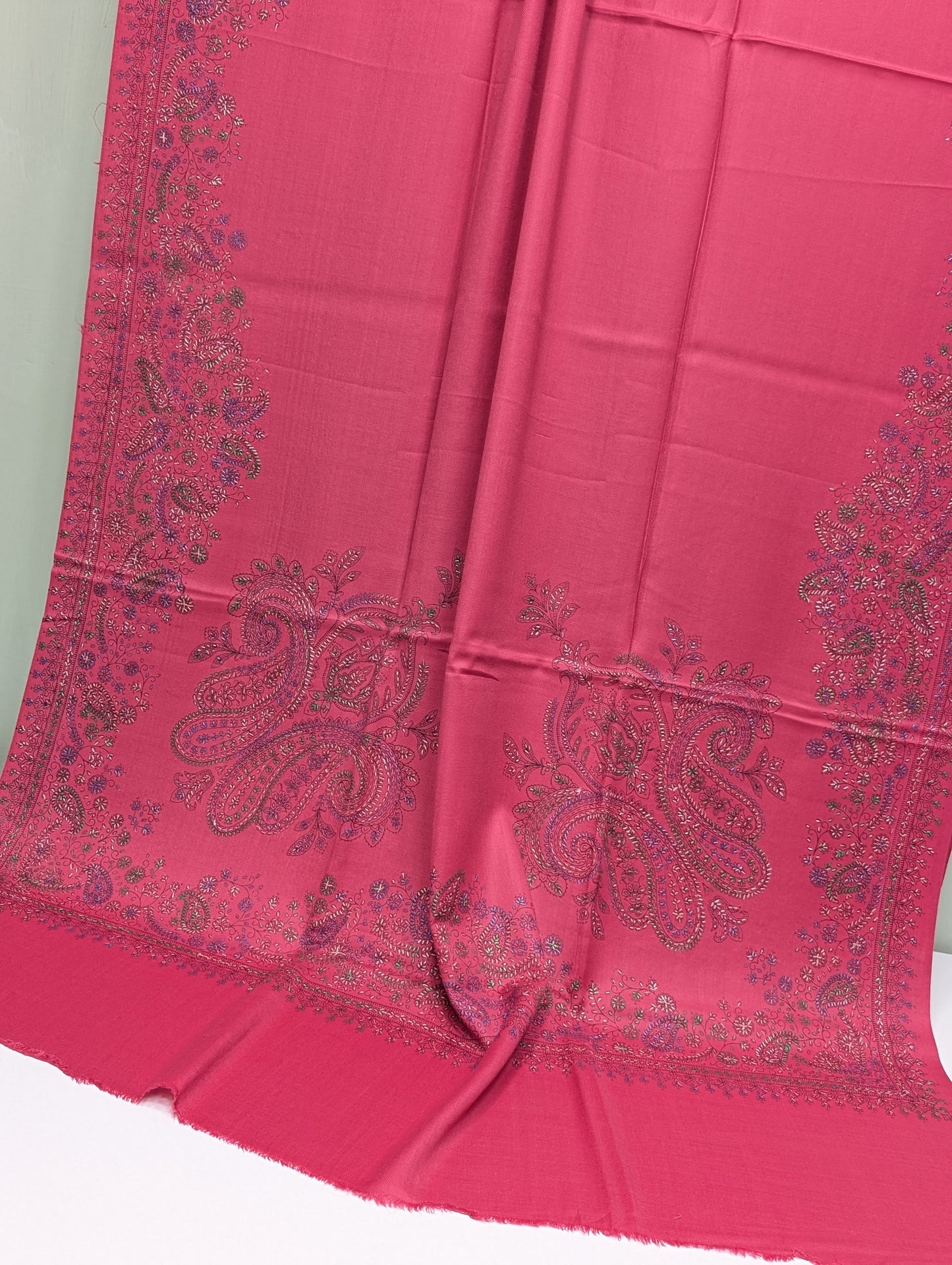 Pashmina Shawl | Hand Embroidery Beautiful Shawl in Sale | Shocking Pink