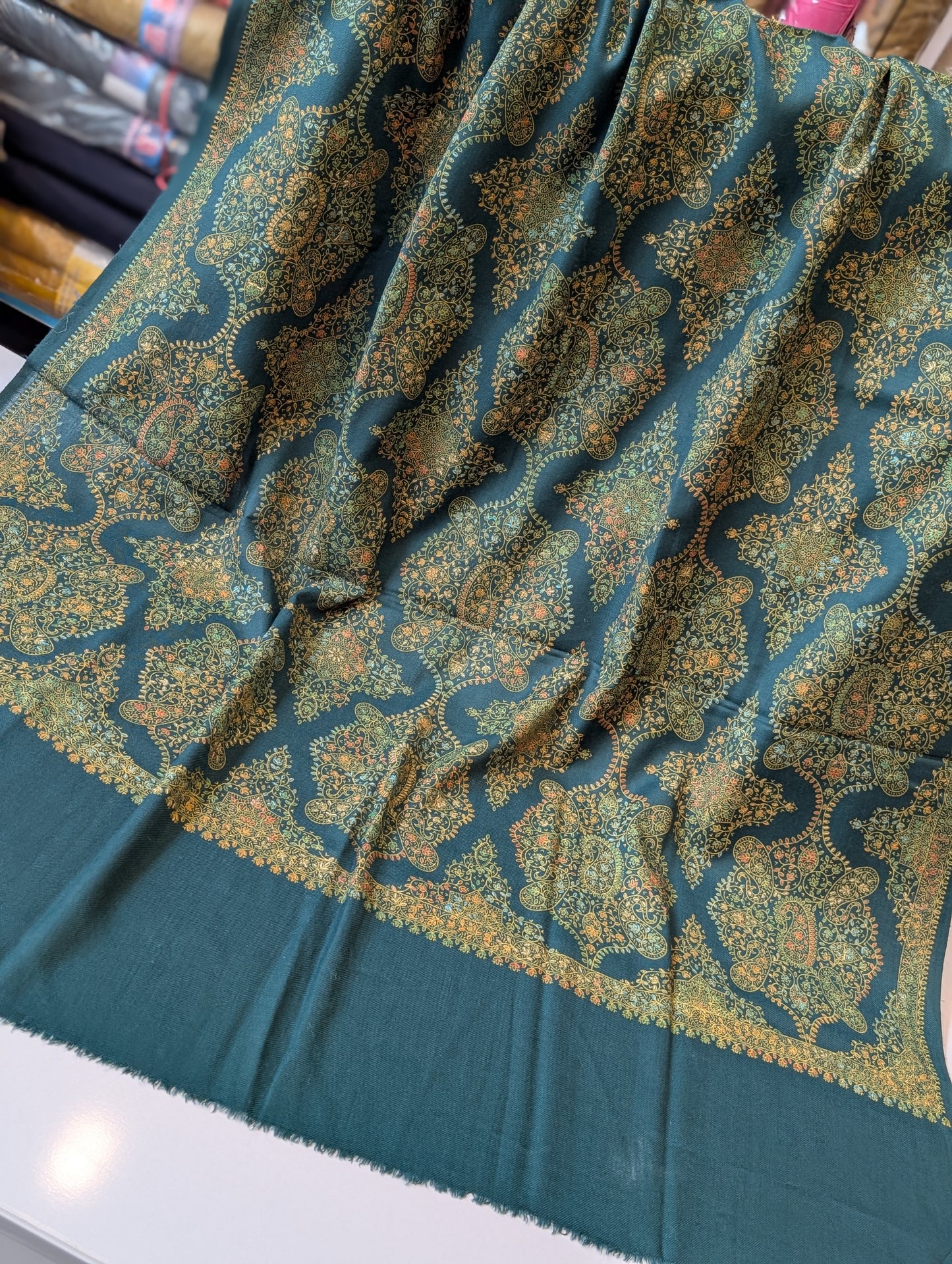 Pashmina Shawl | Hand Embroidery on Print Beautiful Shawl | Zinc