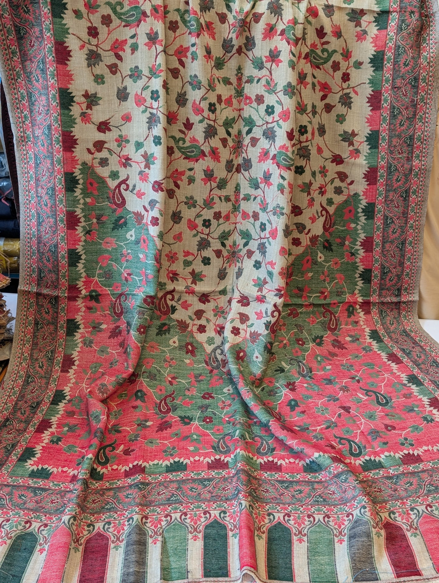 Pashmina Wool Kani Shawl in Full Size Multi Color
