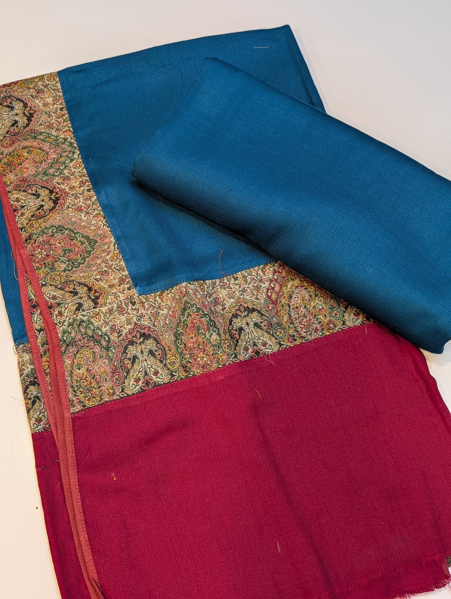 Pashmina Suit 3 Piece | Kani Border Shawl with Plain Suit | Zinc