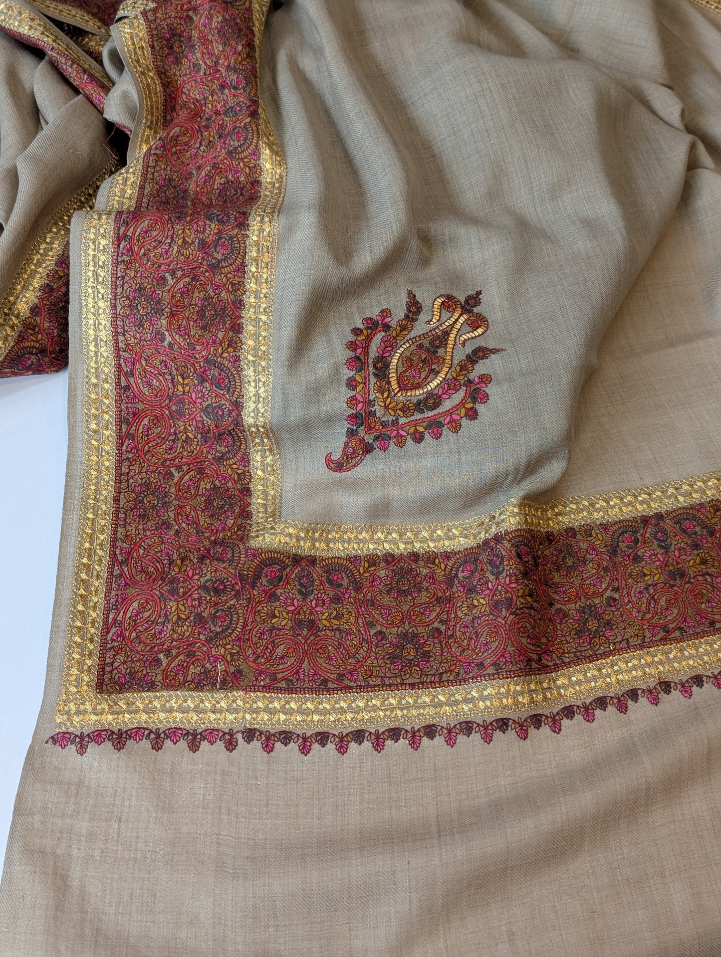 2 Piece Chiffon Aar Mukesh Suit Peach