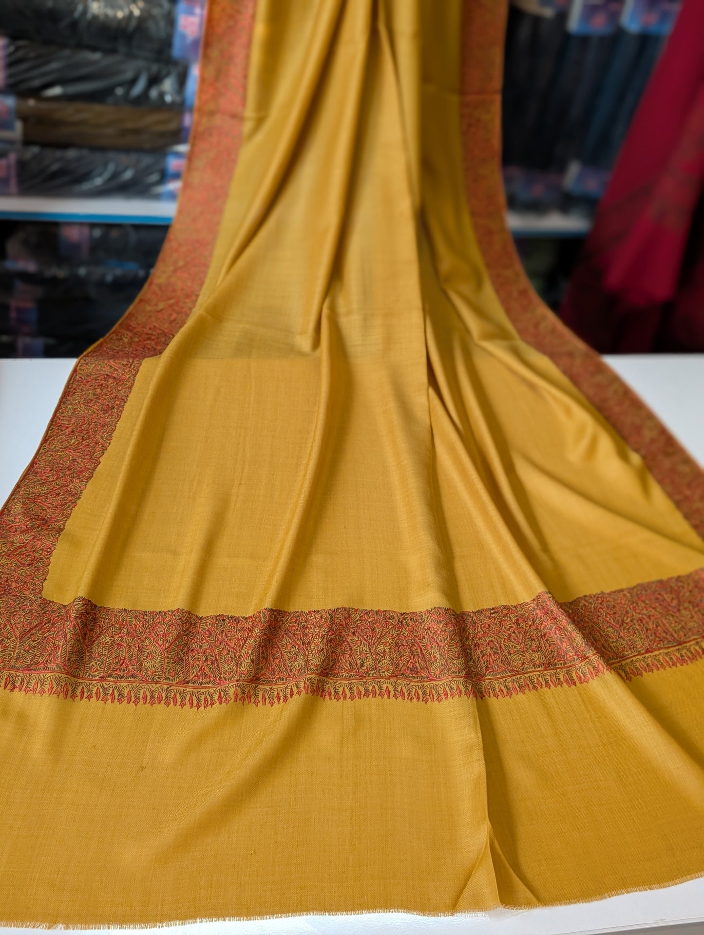 Kashmiri Shawl | Handmade Border Embroidery Made in Kashmir Pure Pashmina