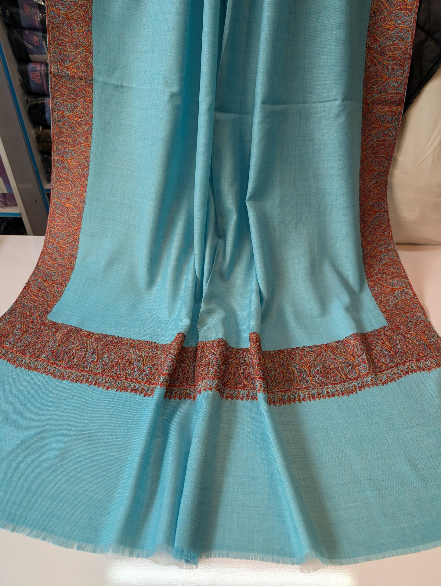 Kashmiri Shawl | Handmade Border Embroidery Made in Kashmir Pure Pashmina