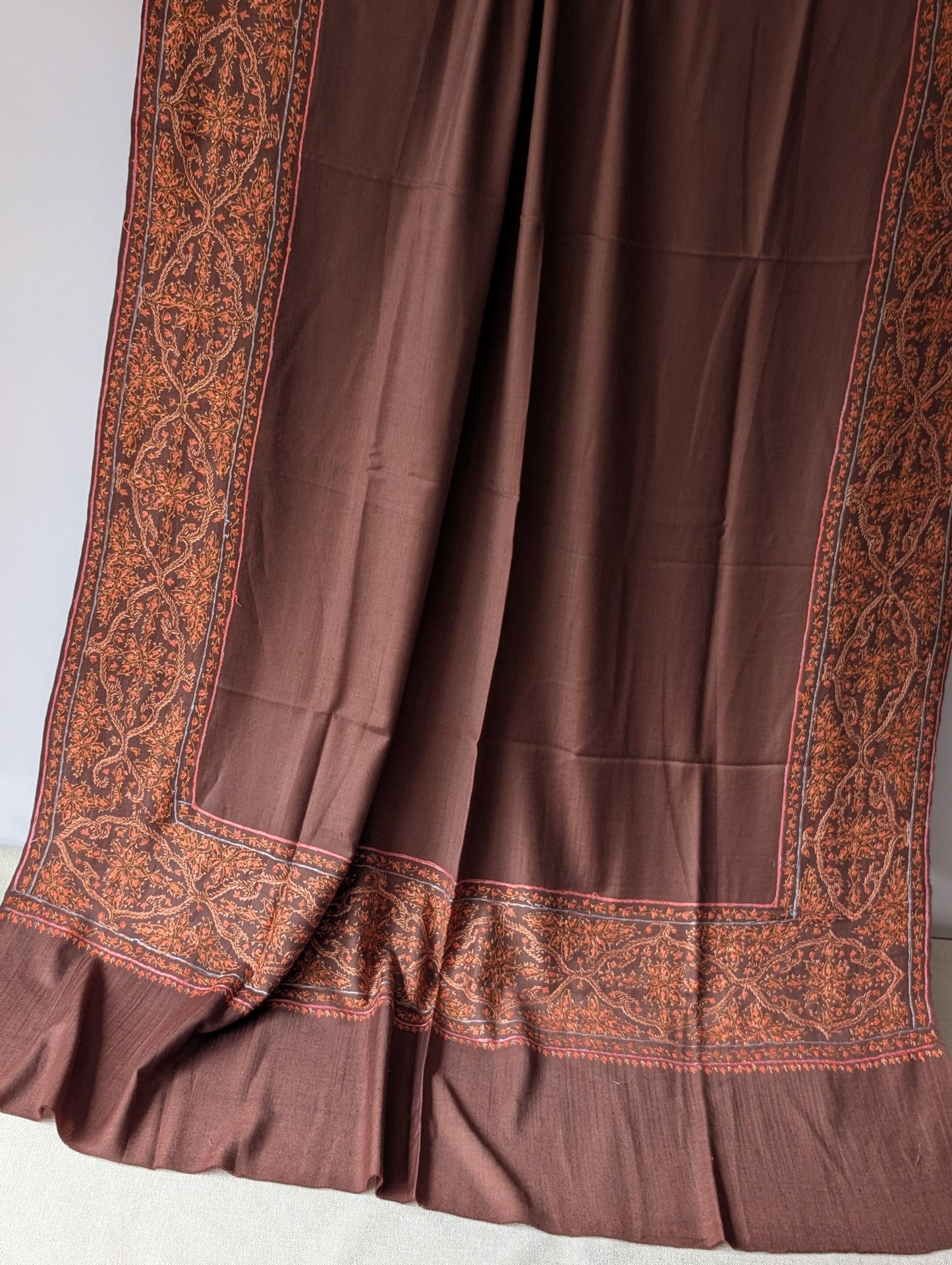 Kashmiri Shawl | Handmade Border Embroidery Made in Kashmir Pure Pashmina